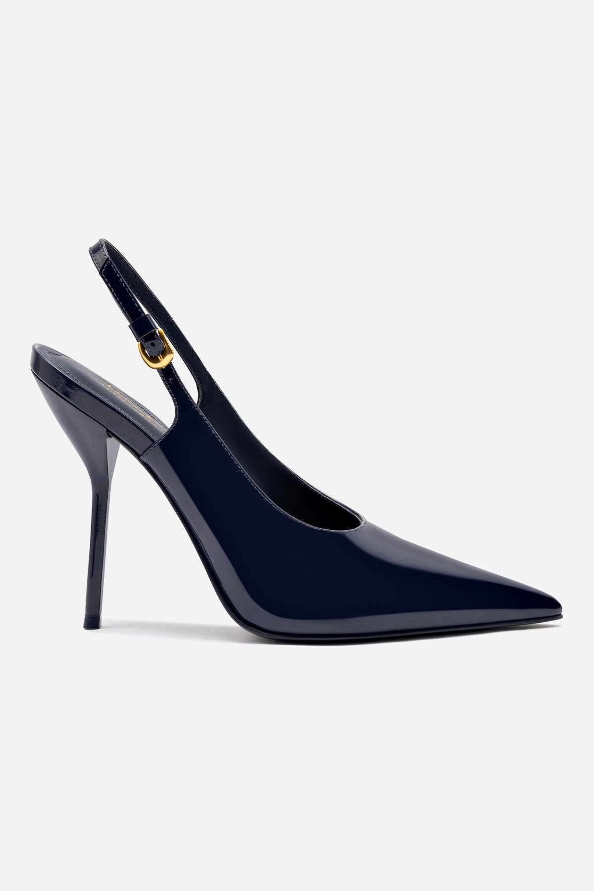 Larroudé x Altuzarra Pump In Navy Patent Leather