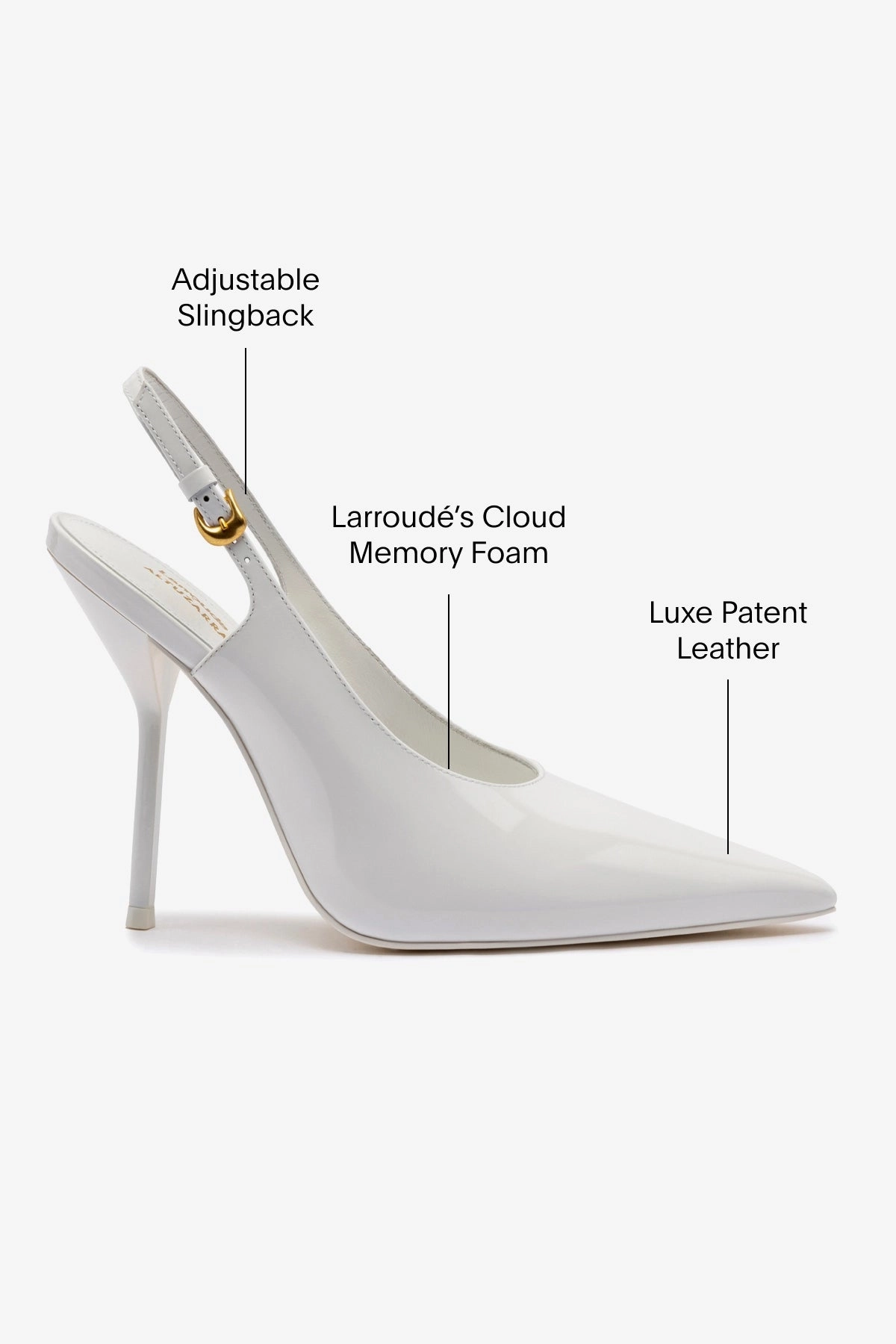 Larroudé x Altuzarra Pump In White Patent Leather
