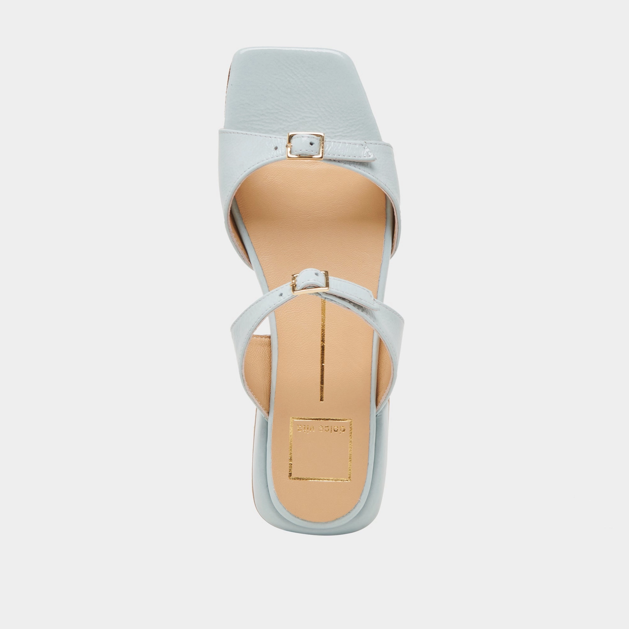 LAVERN SANDALS ICE BLUE CRINKLE PATENT