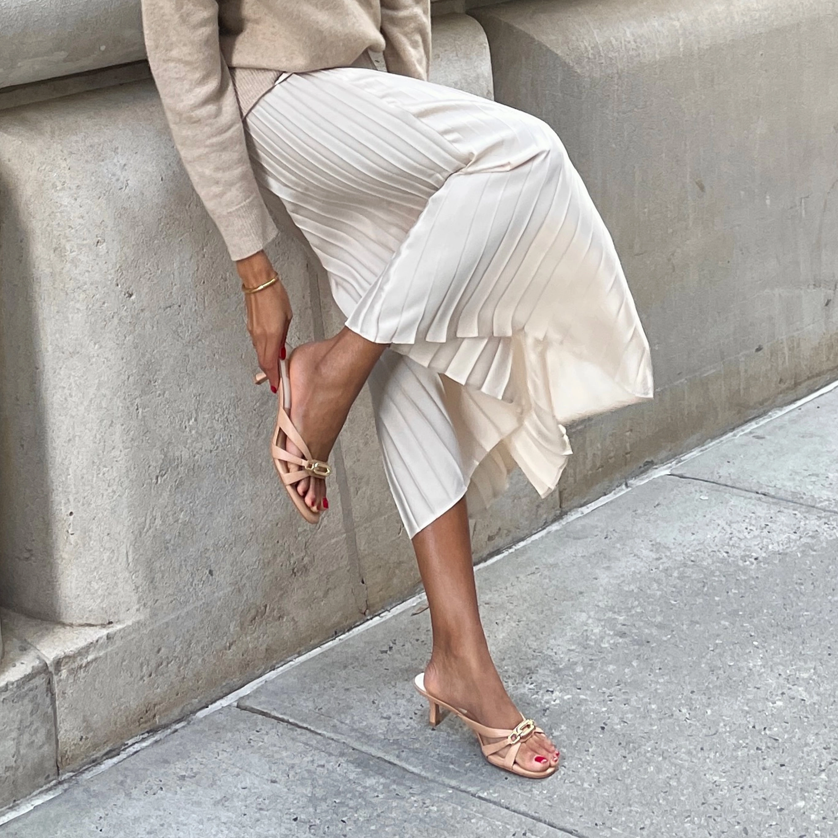 LERAH HEELS CAFE EMBOSSED LEATHER