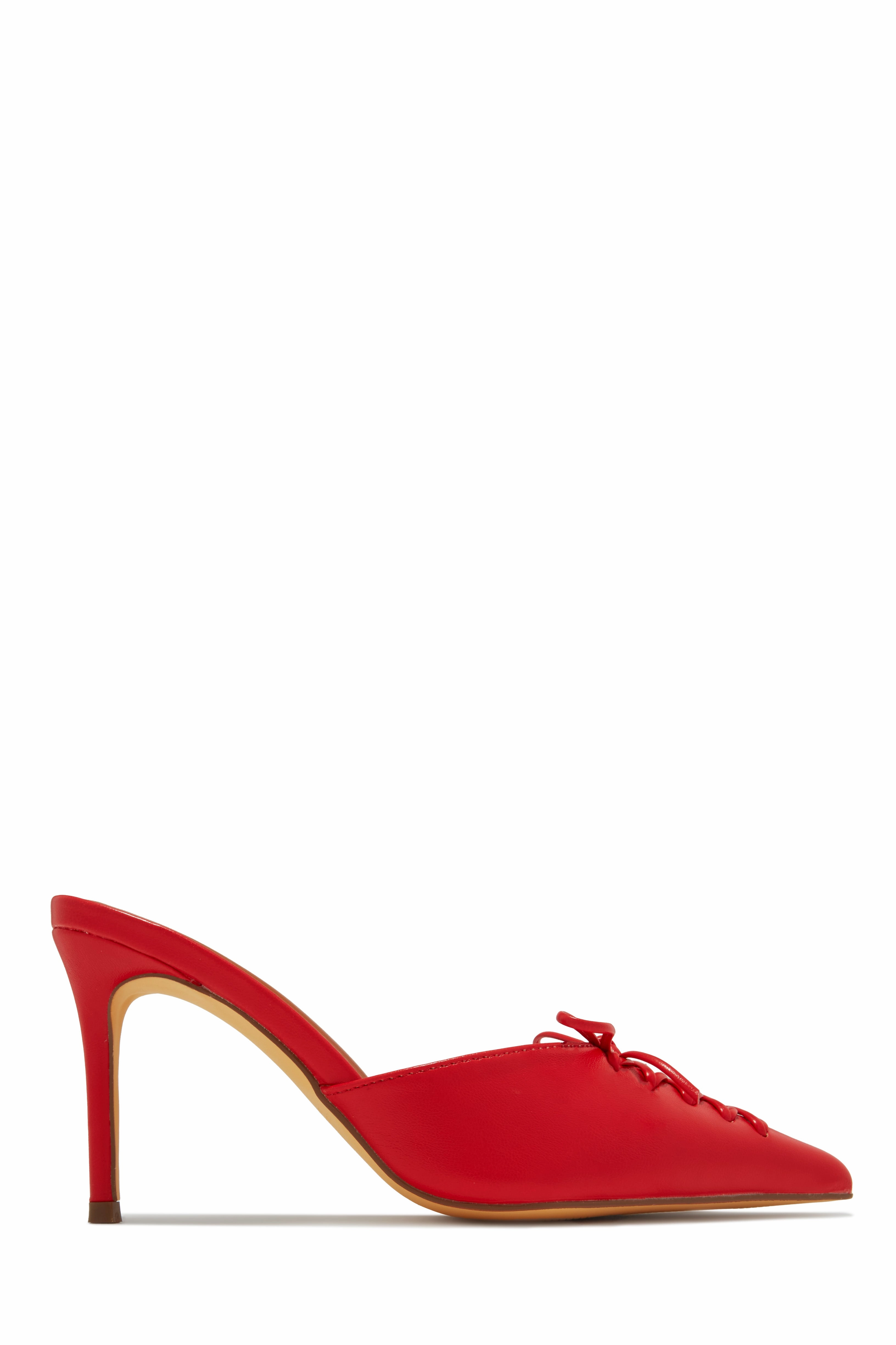 Lina Pump Heel Mules - Nude