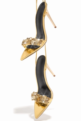Love & Affection Embellished Lace Up High Heels - Gold
