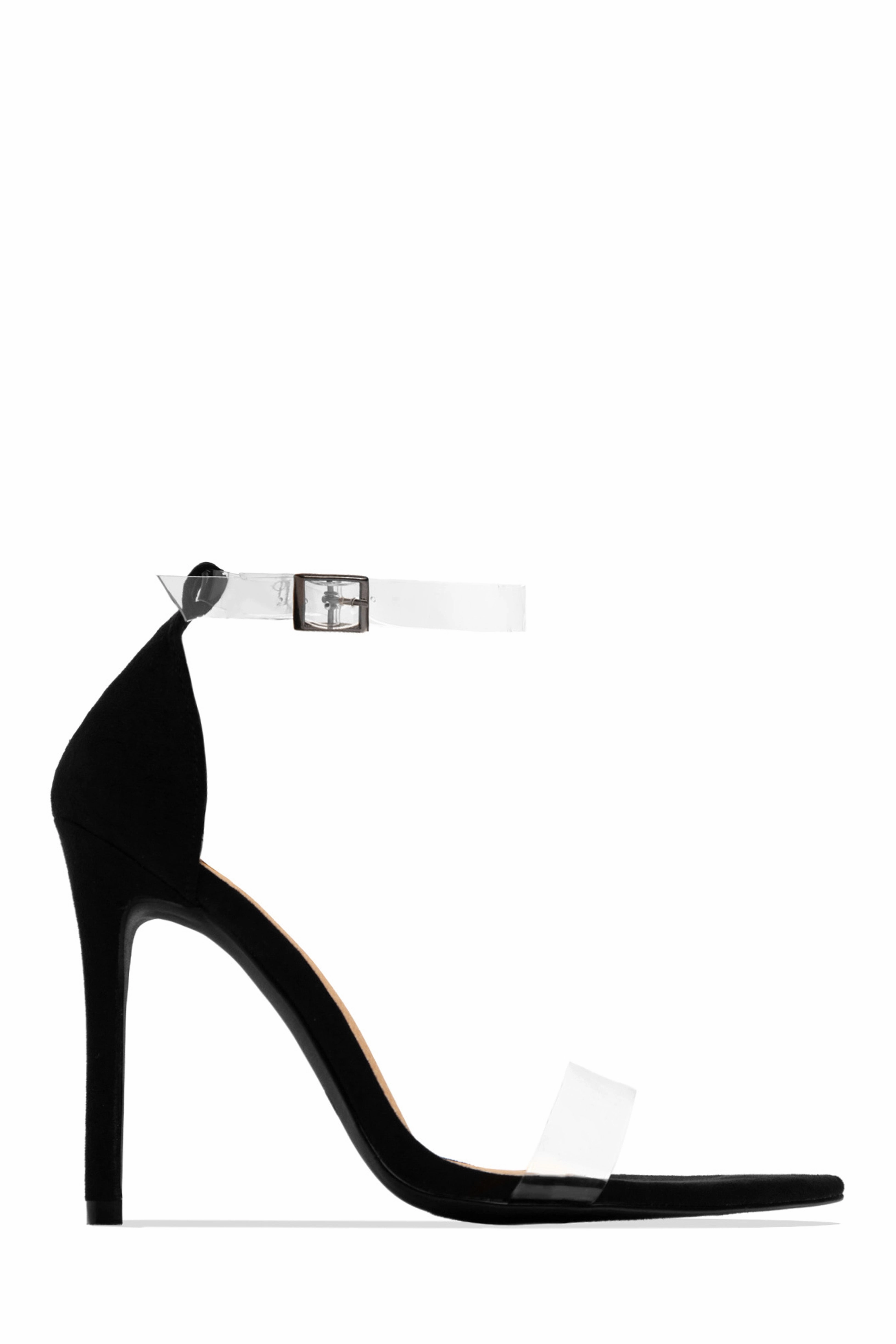 Love Me Better Clear Strap High Heels - Silver