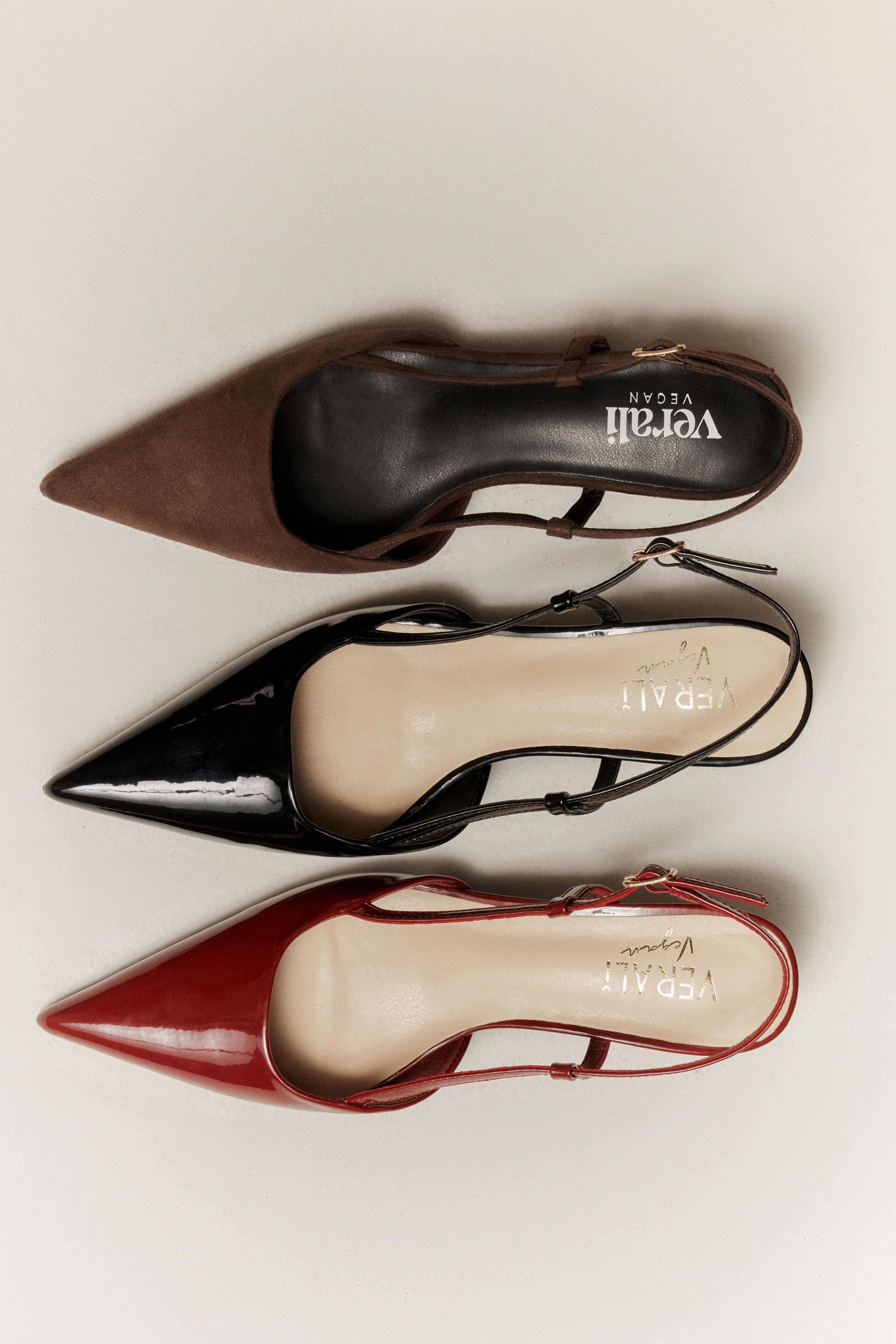 Lucas Slingback Kitten Heels - Chocolate Brown Micro