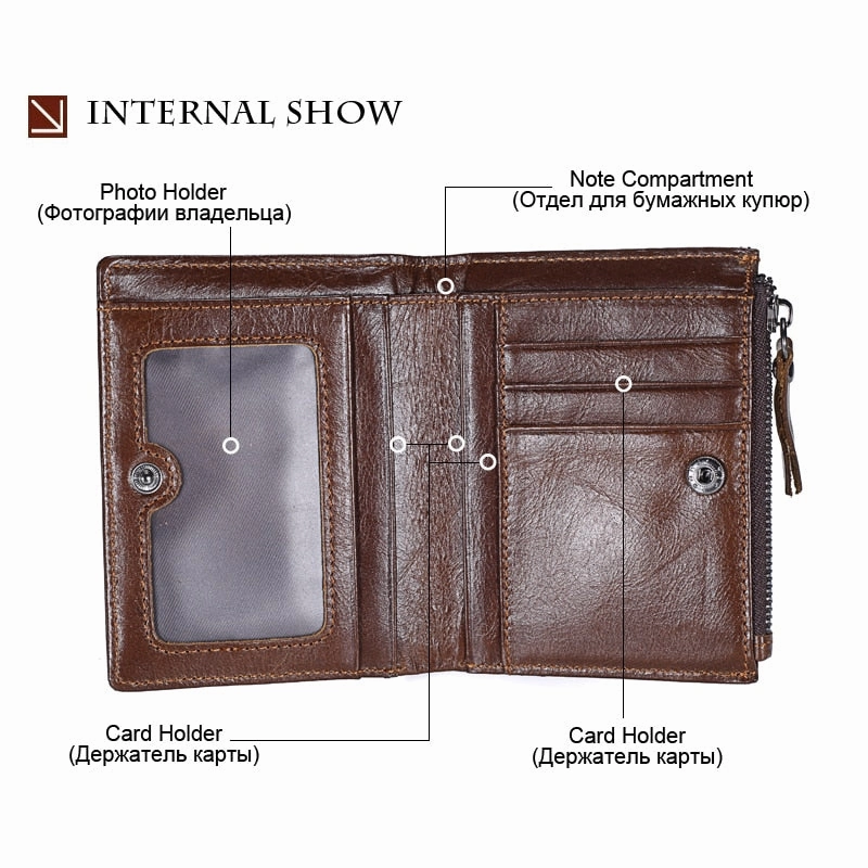 Man zipper Short Coin Purse