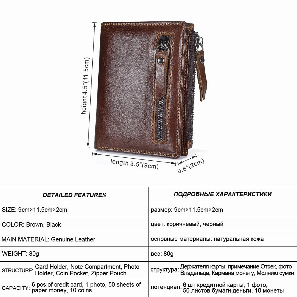 Man zipper Short Coin Purse