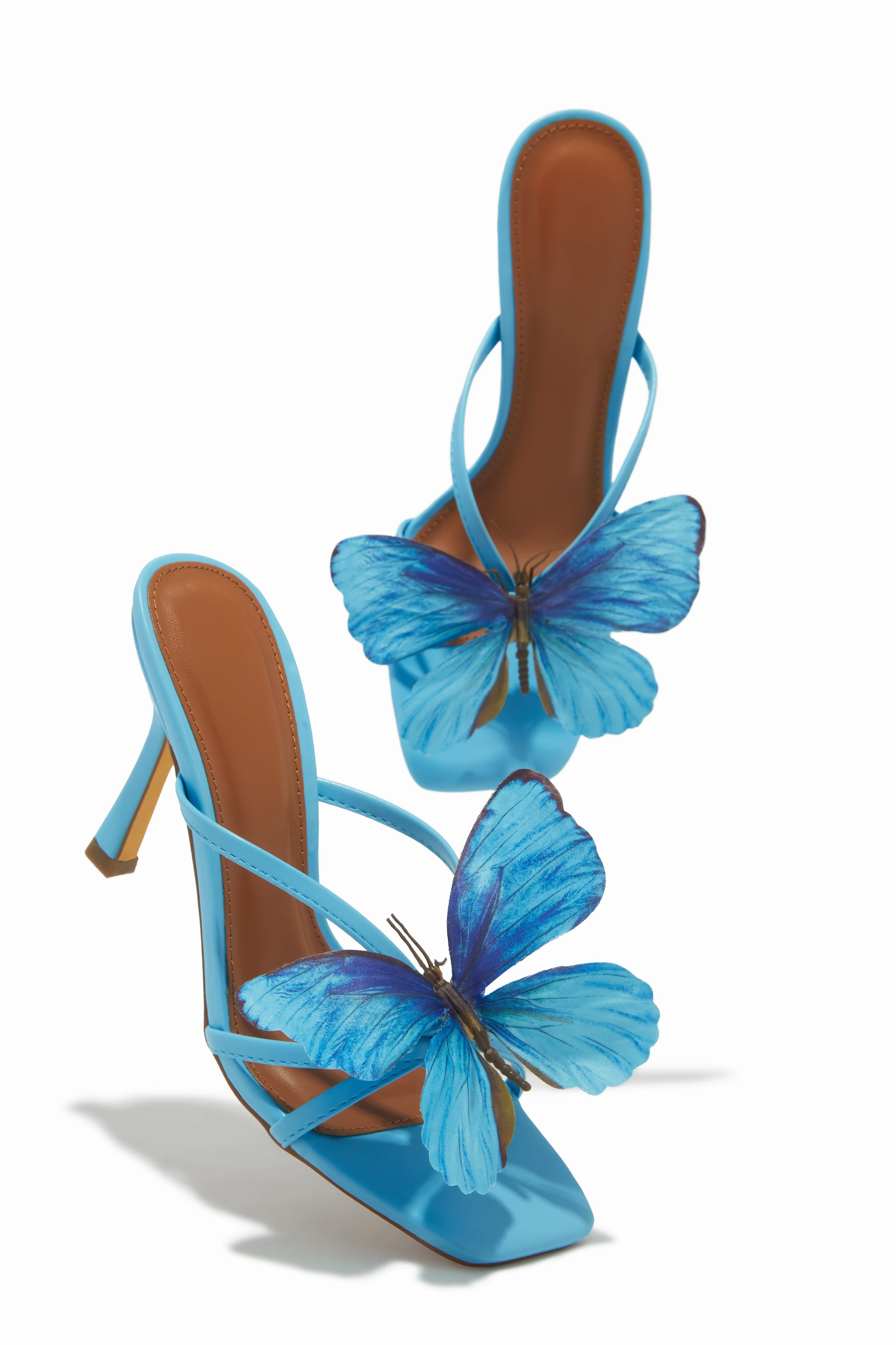 Mariposa Butterfly Mule Heels - Blue