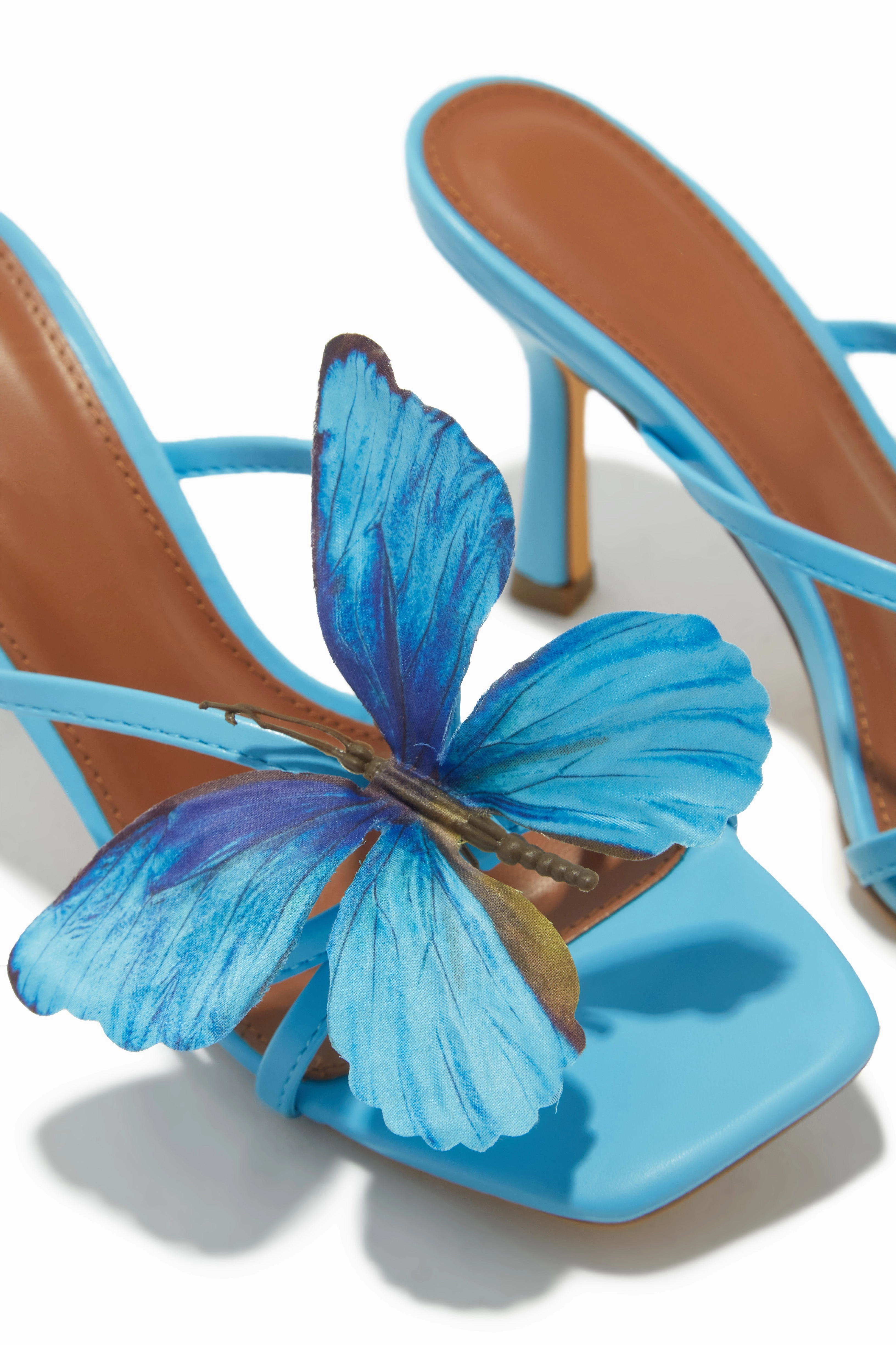 Mariposa Butterfly Mule Heels - Blue