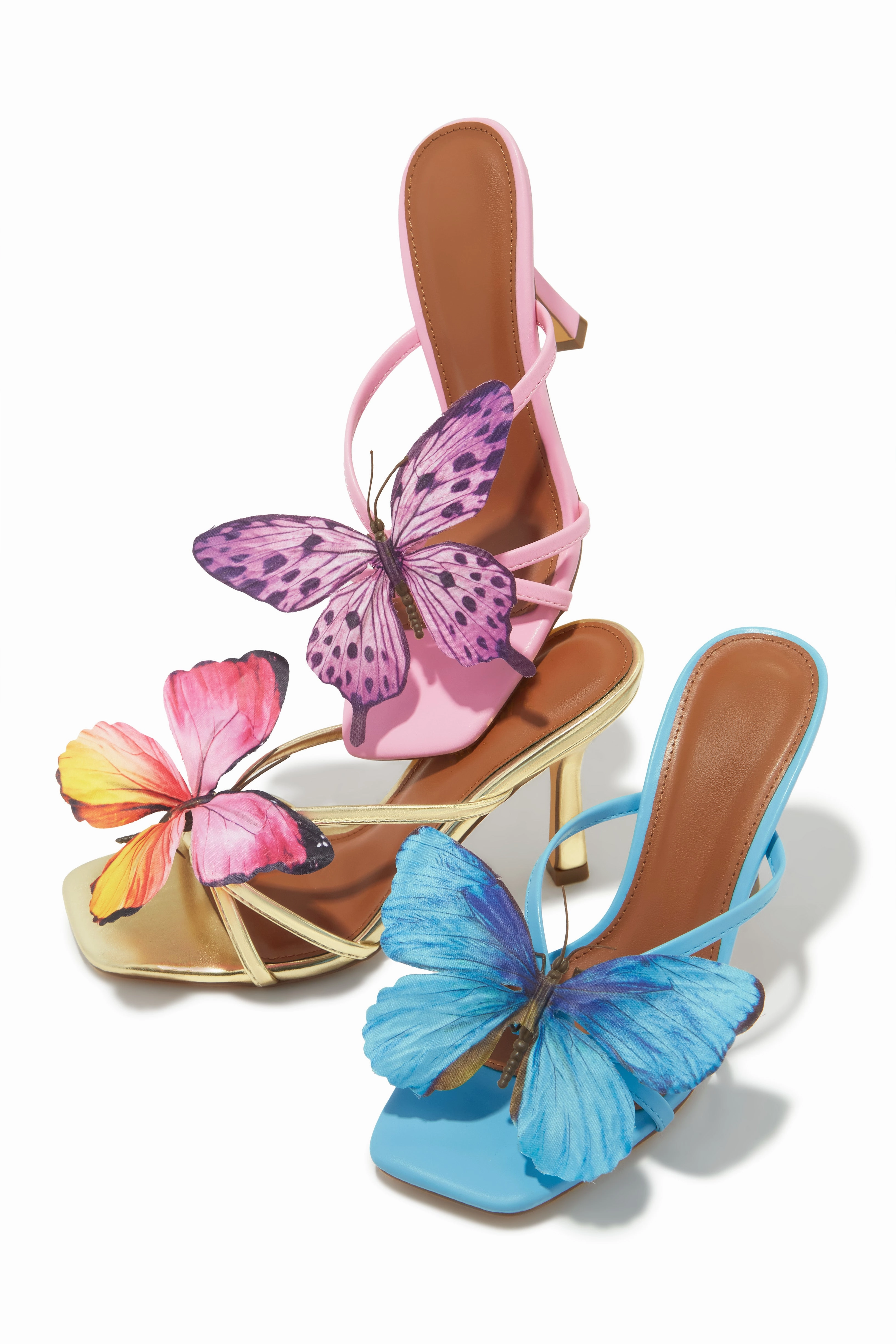 Mariposa Butterfly Mule Heels - Blue