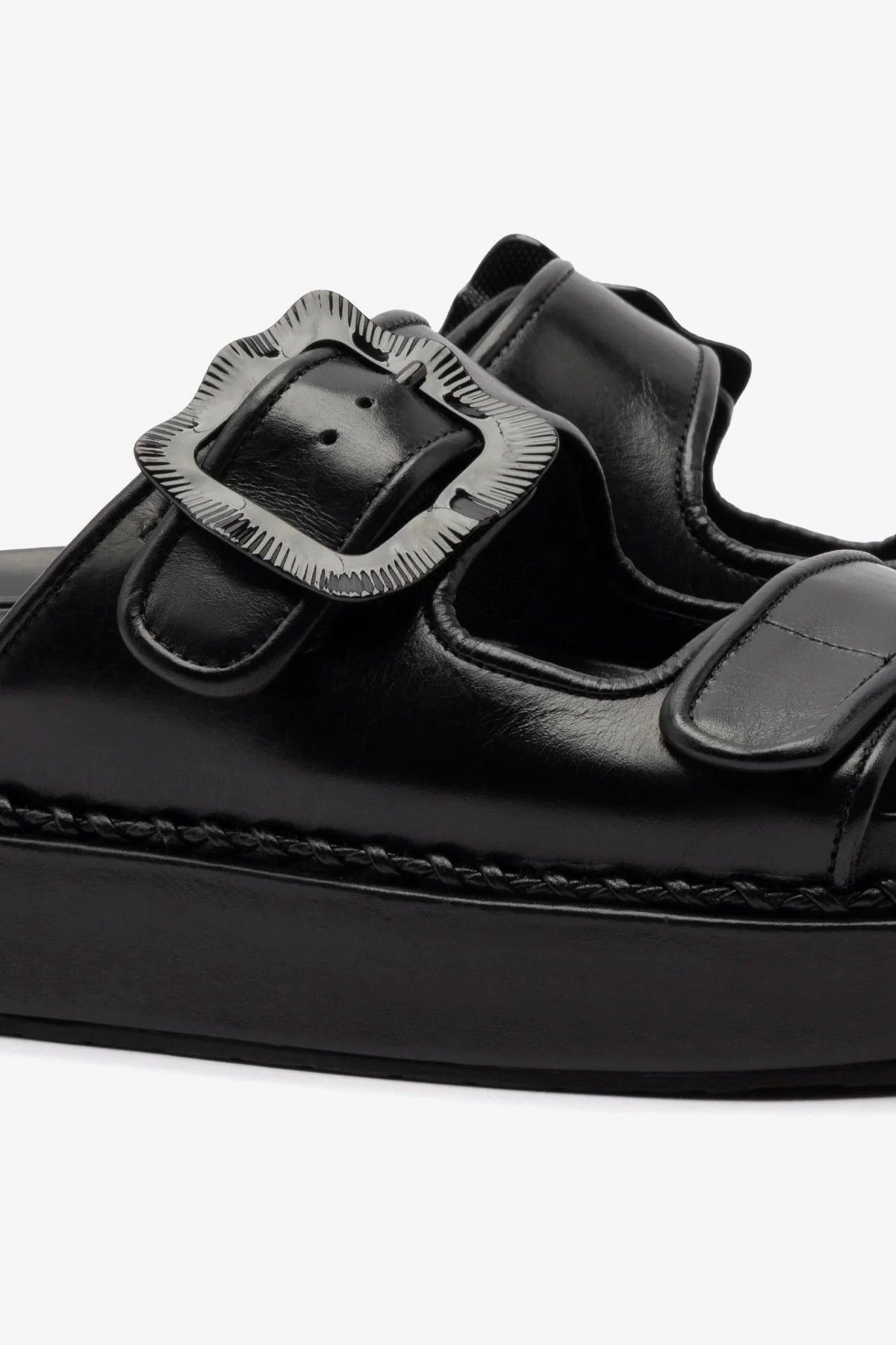 Maui Slide In Black Leather