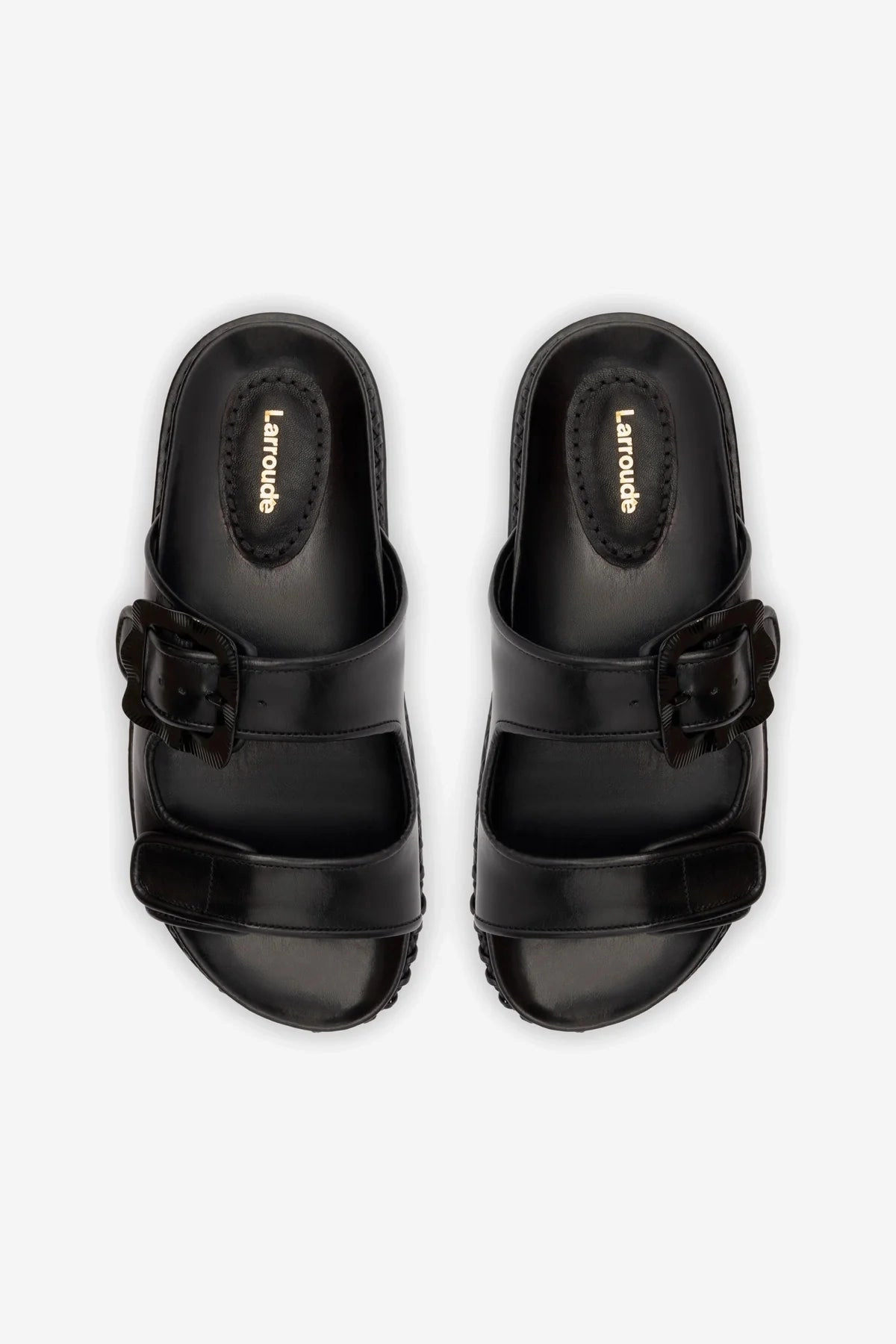 Maui Slide In Black Leather