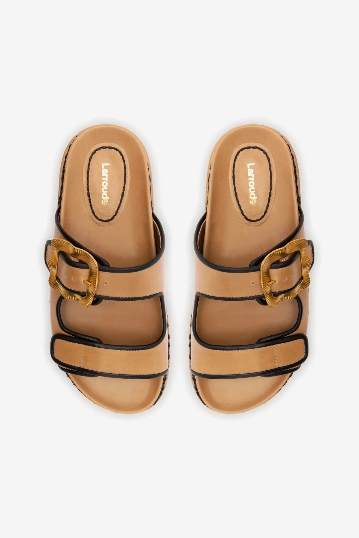 Maui Slide In Hazelnut Leather and Black Trimming