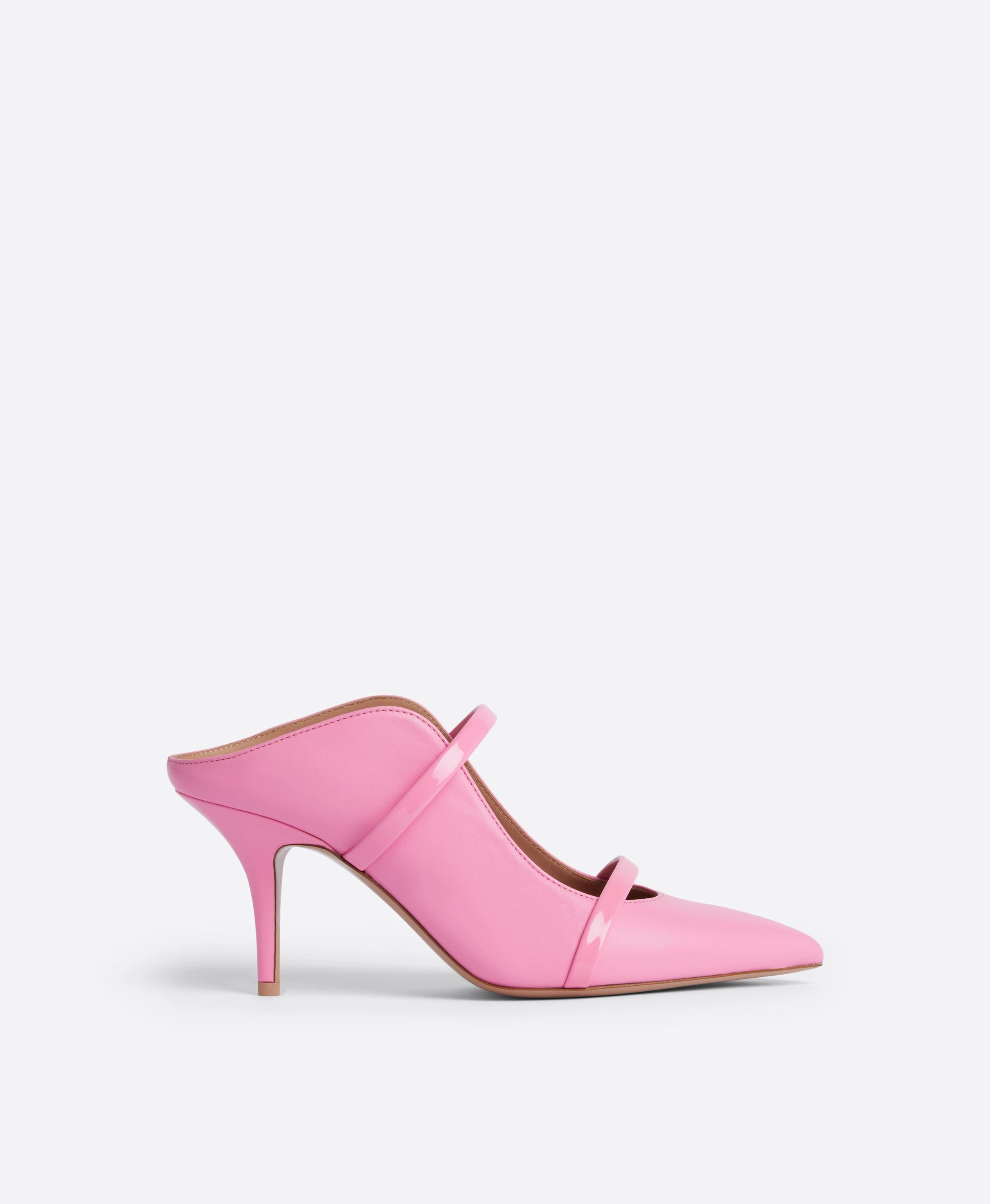 Maureen 70 Pink Leather Heeled Mules