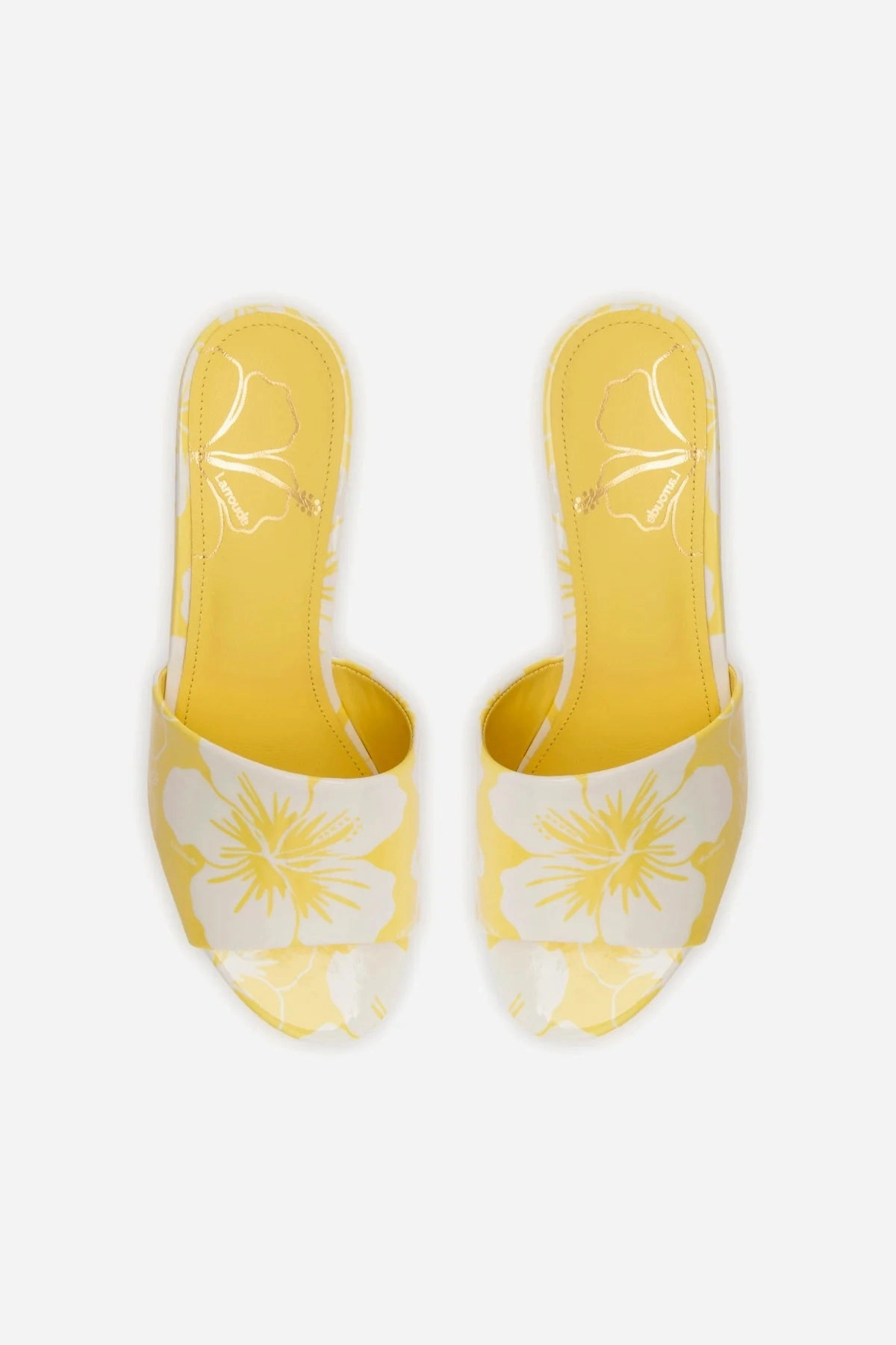Miso Platform Sandal In Lemonade Printed Leather
