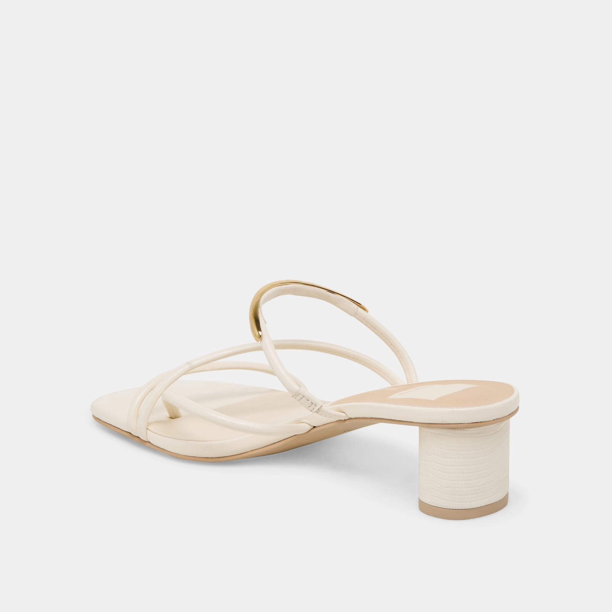 NAIRA HEELS OFF WHITE LEATHER