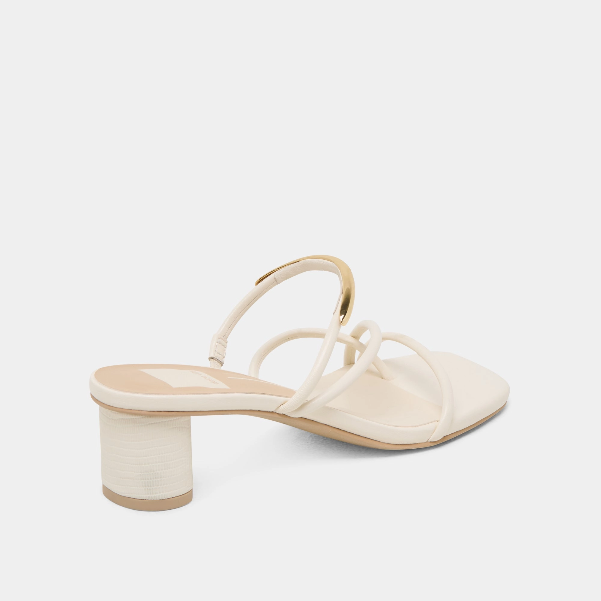 NAIRA HEELS OFF WHITE LEATHER
