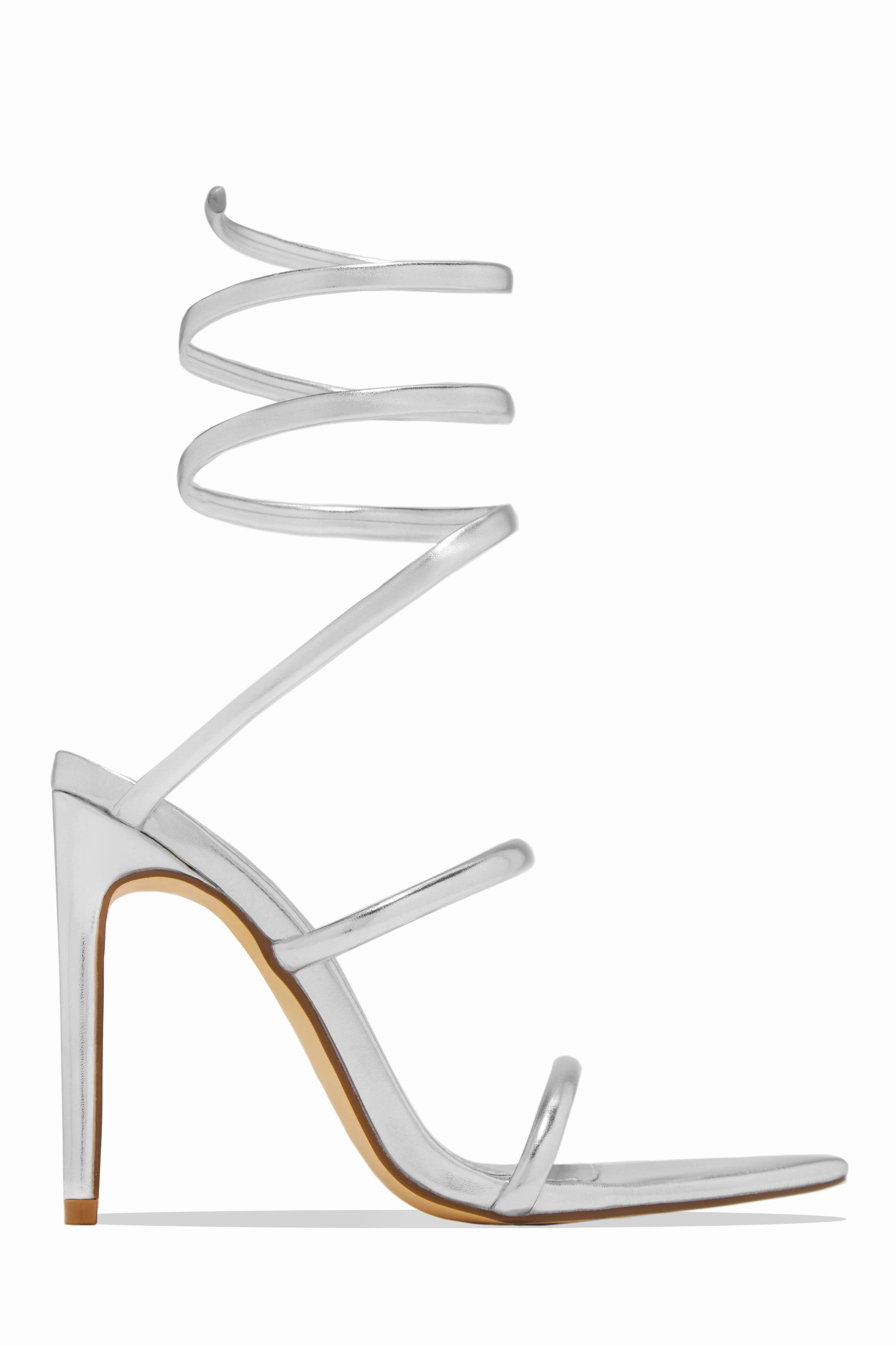 Nathalie Around The Ankle Coil High Heels - Gold