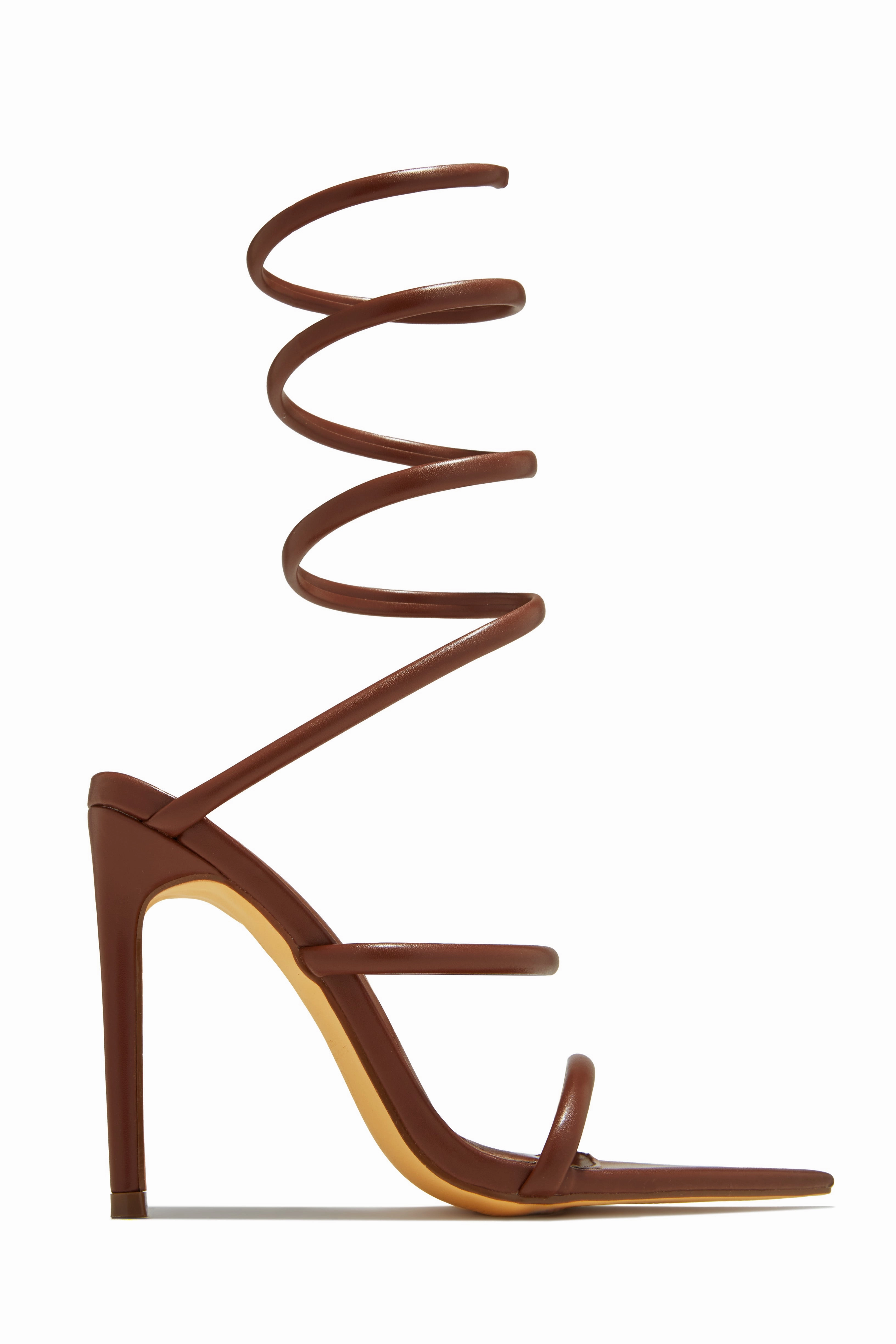 Nathalie Around The Ankle Coil High Heels - Gold