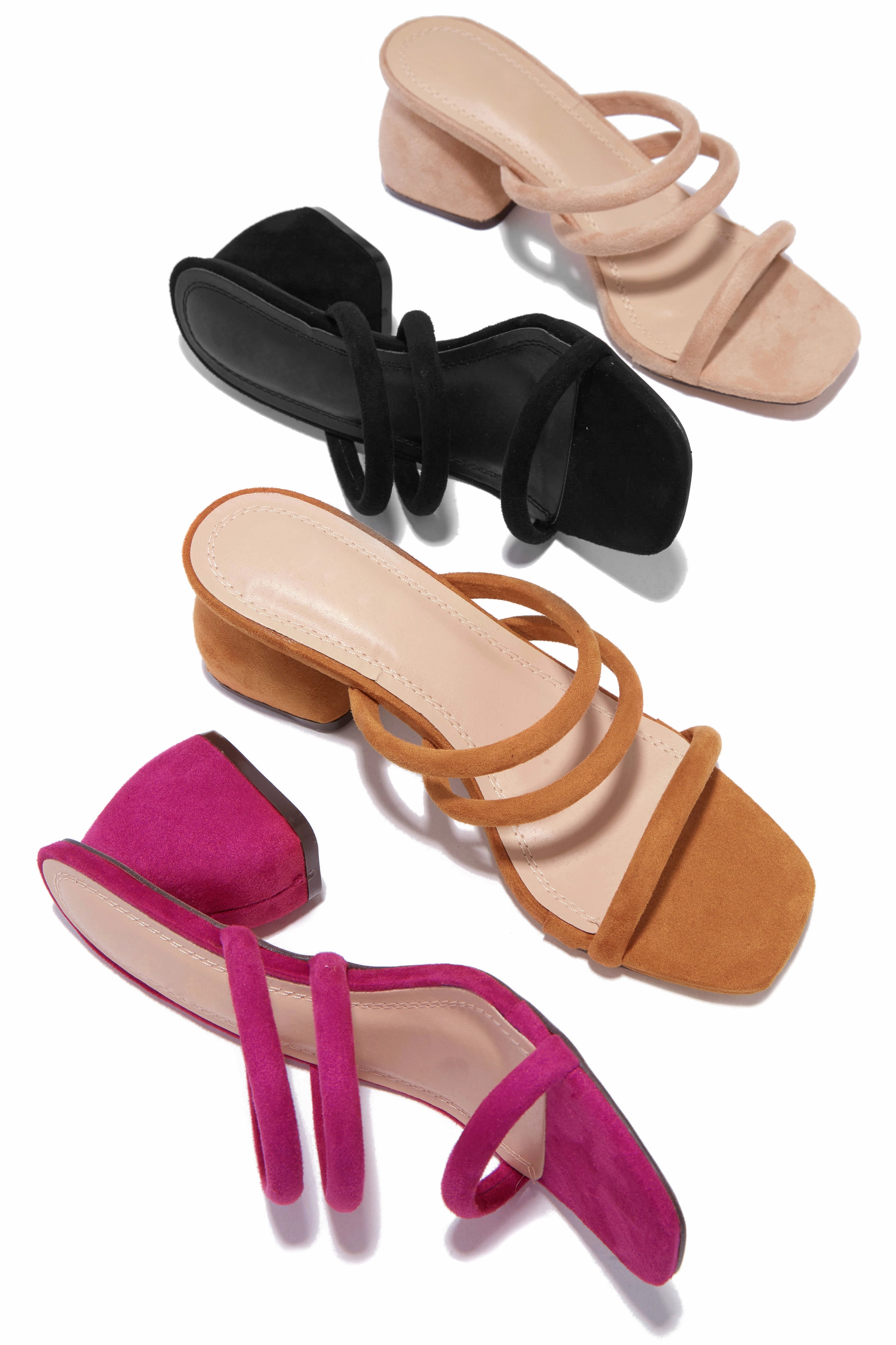 Nora Block Mid Heel Mules - Nude
