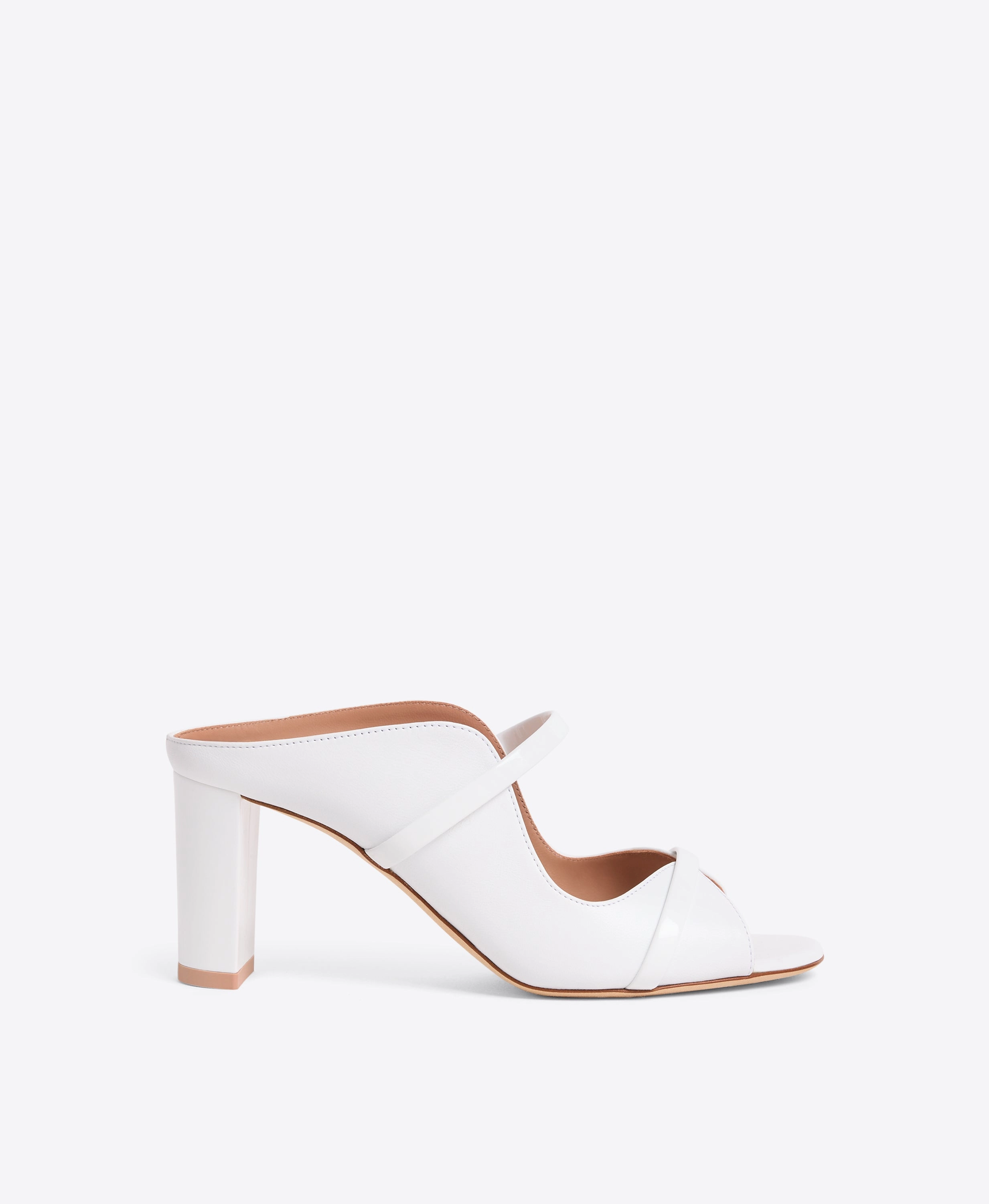 Norah 70 White Leather Heeled Sandals