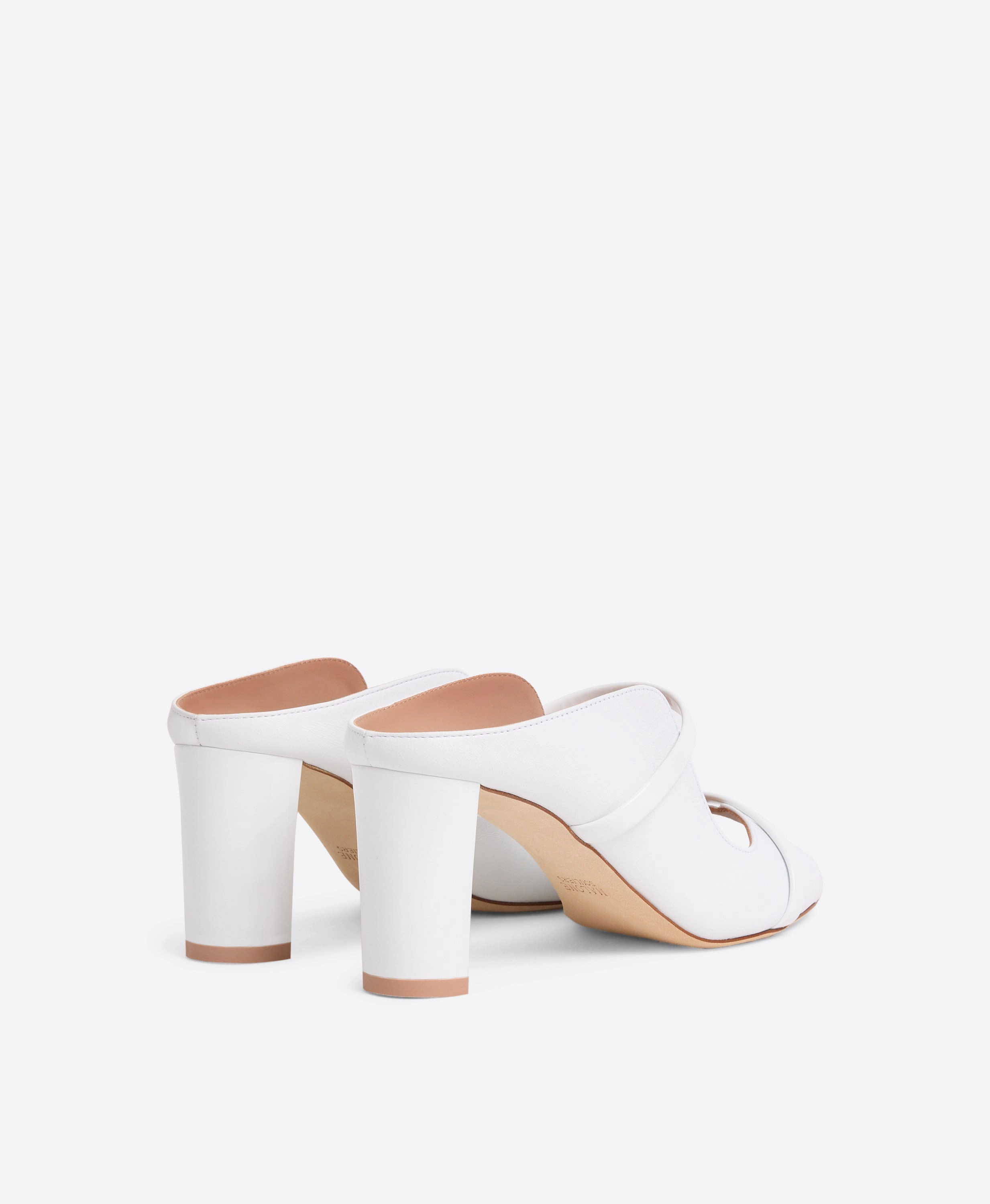 Norah 70 White Leather Heeled Sandals