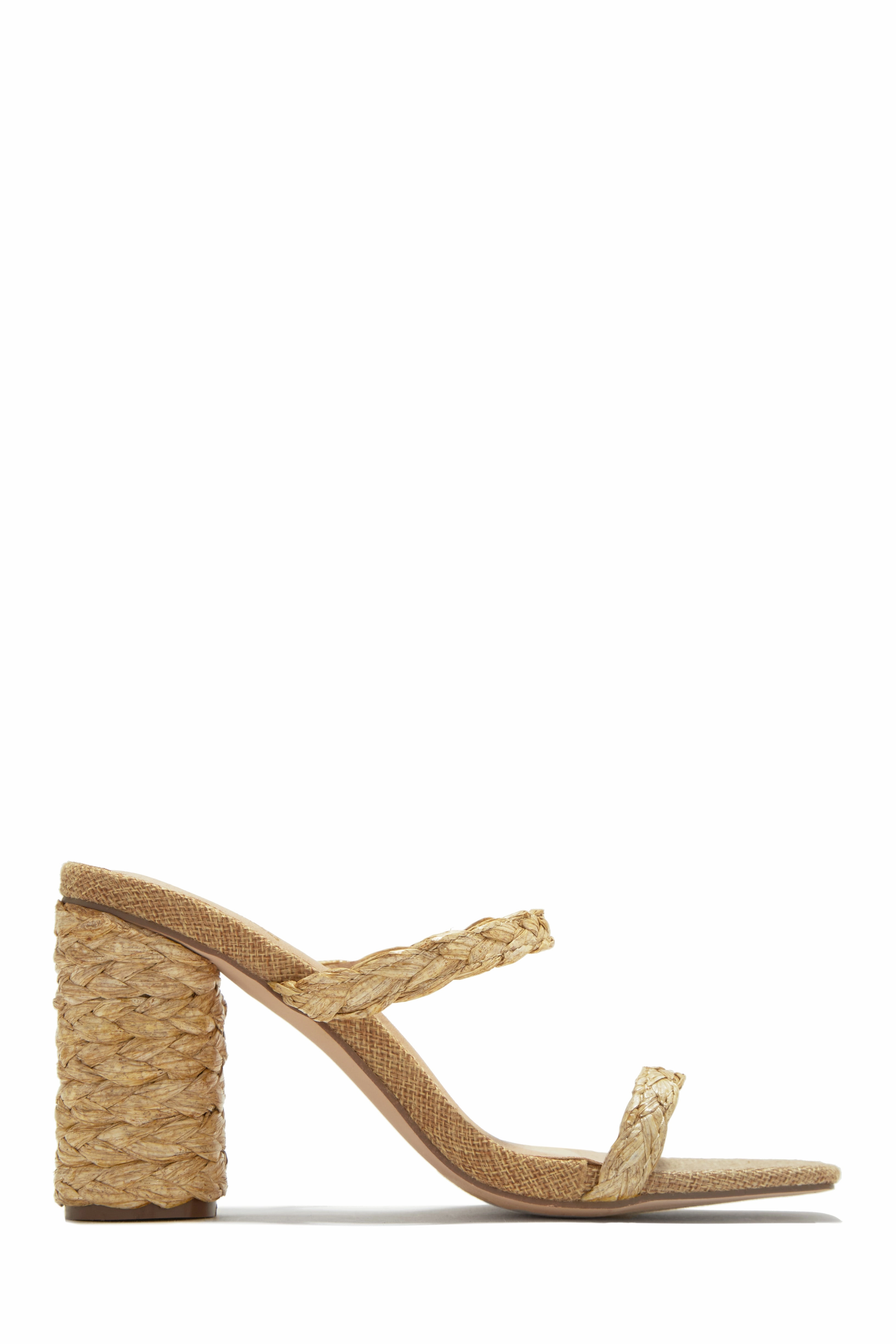Out On Vacation Espadrille Block Heel Mules - Black