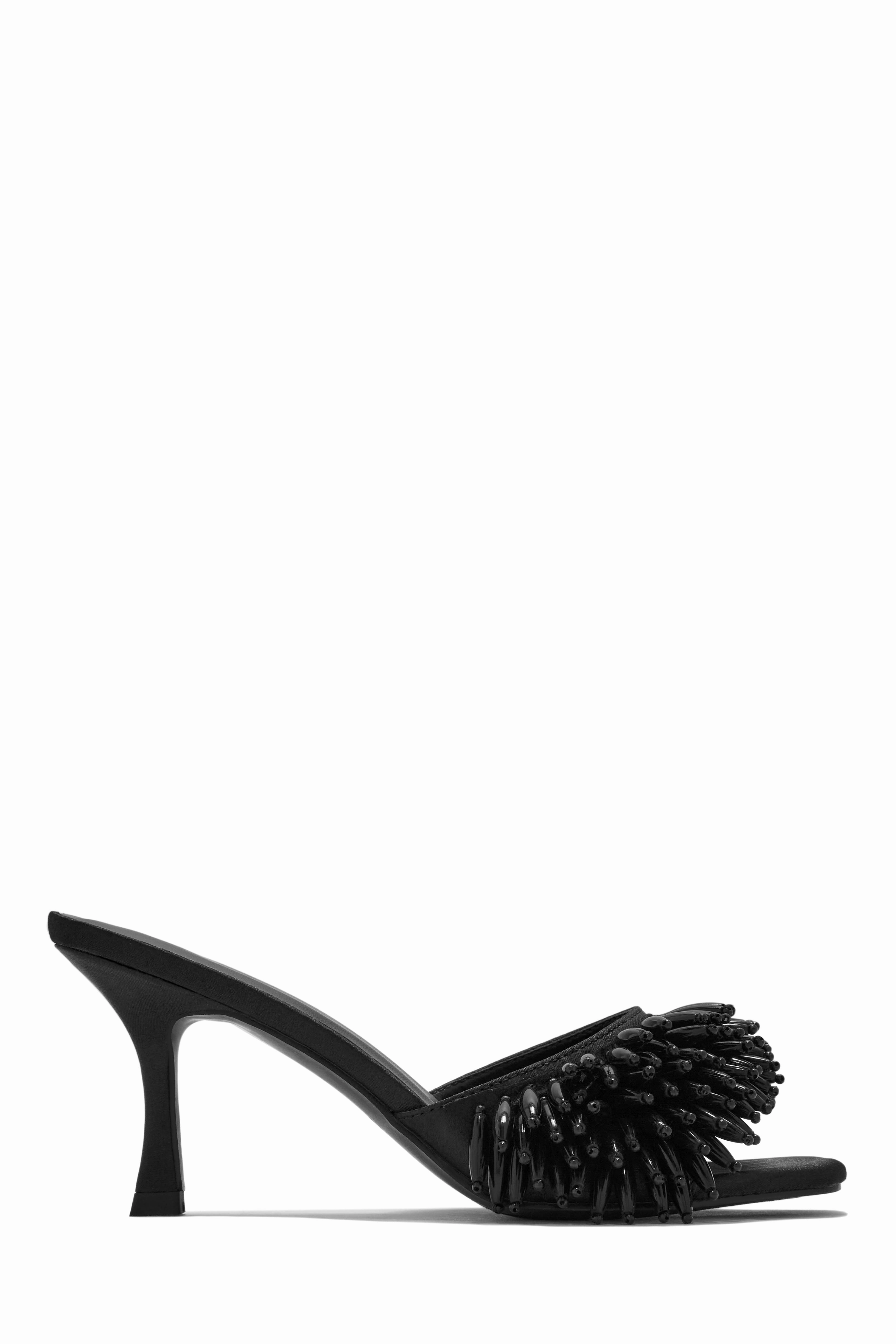 Paradiso Beaded Mid Heel Mules - Pink