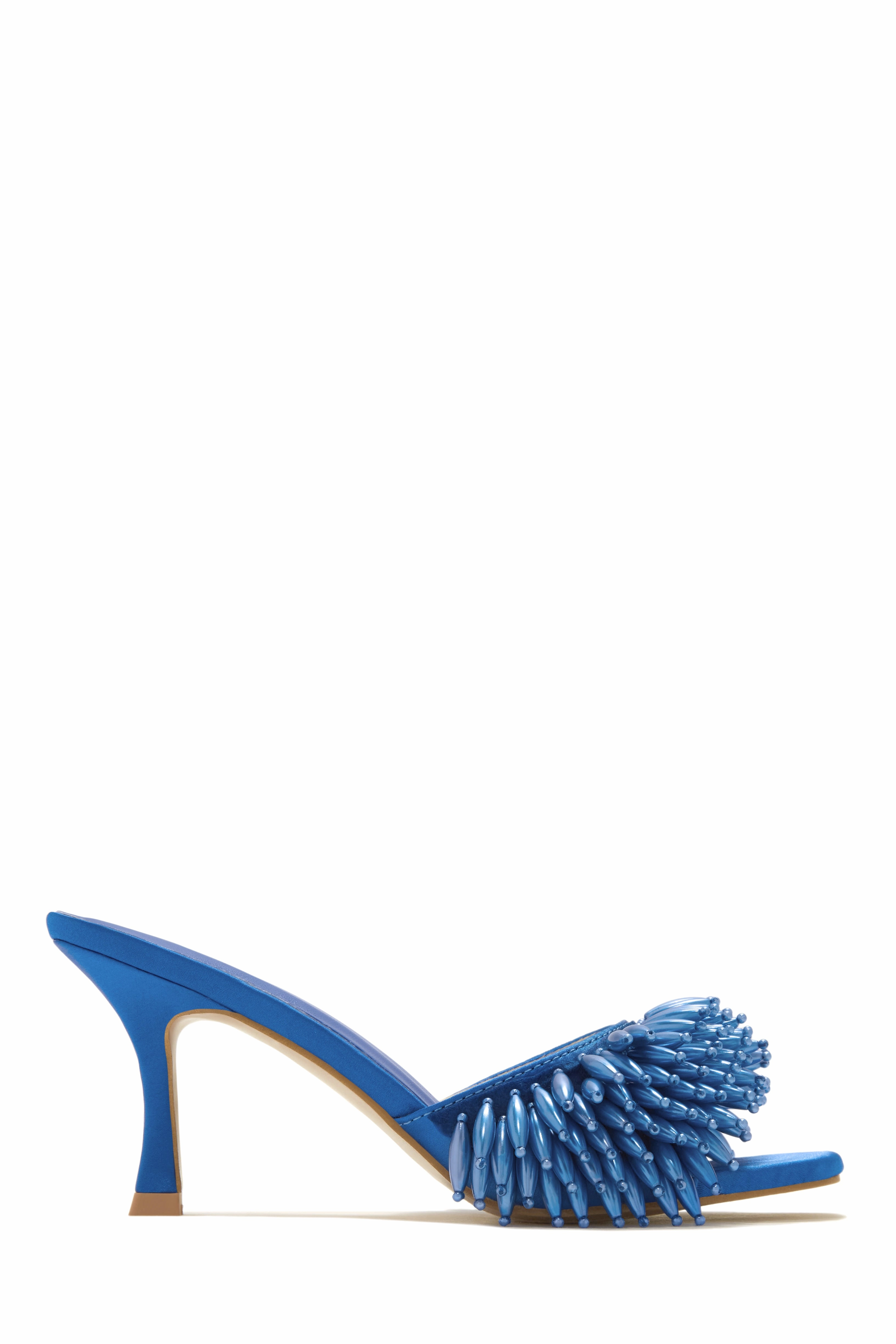 Paradiso Beaded Mid Heel Mules - Pink