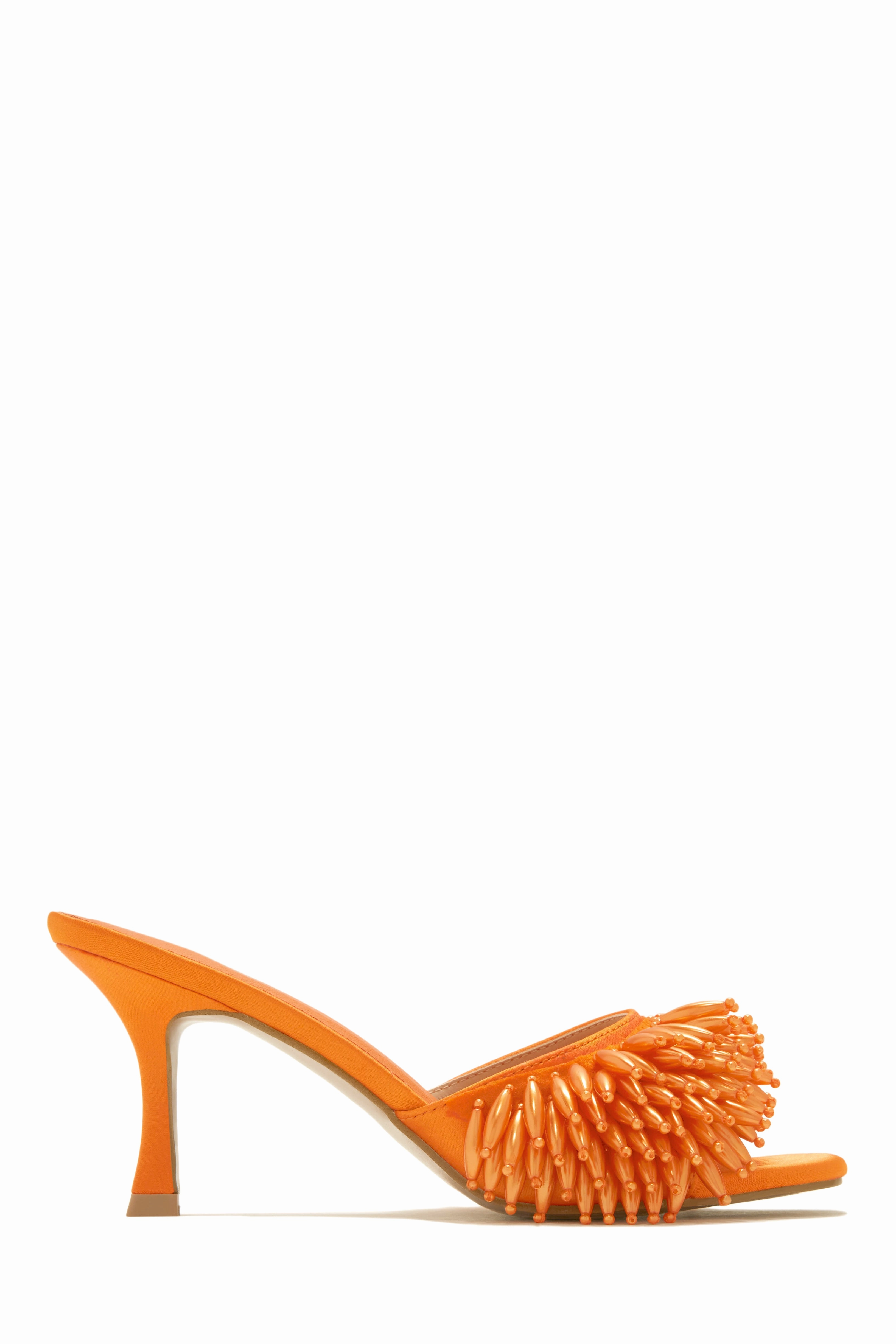 Paradiso Beaded Mid Heel Mules - Pink