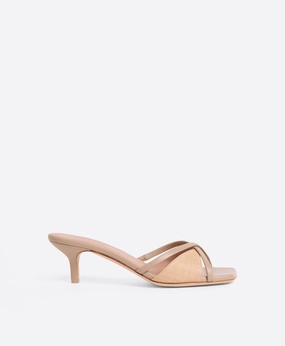 Penn 45 Beige Raffia Kitten Heels