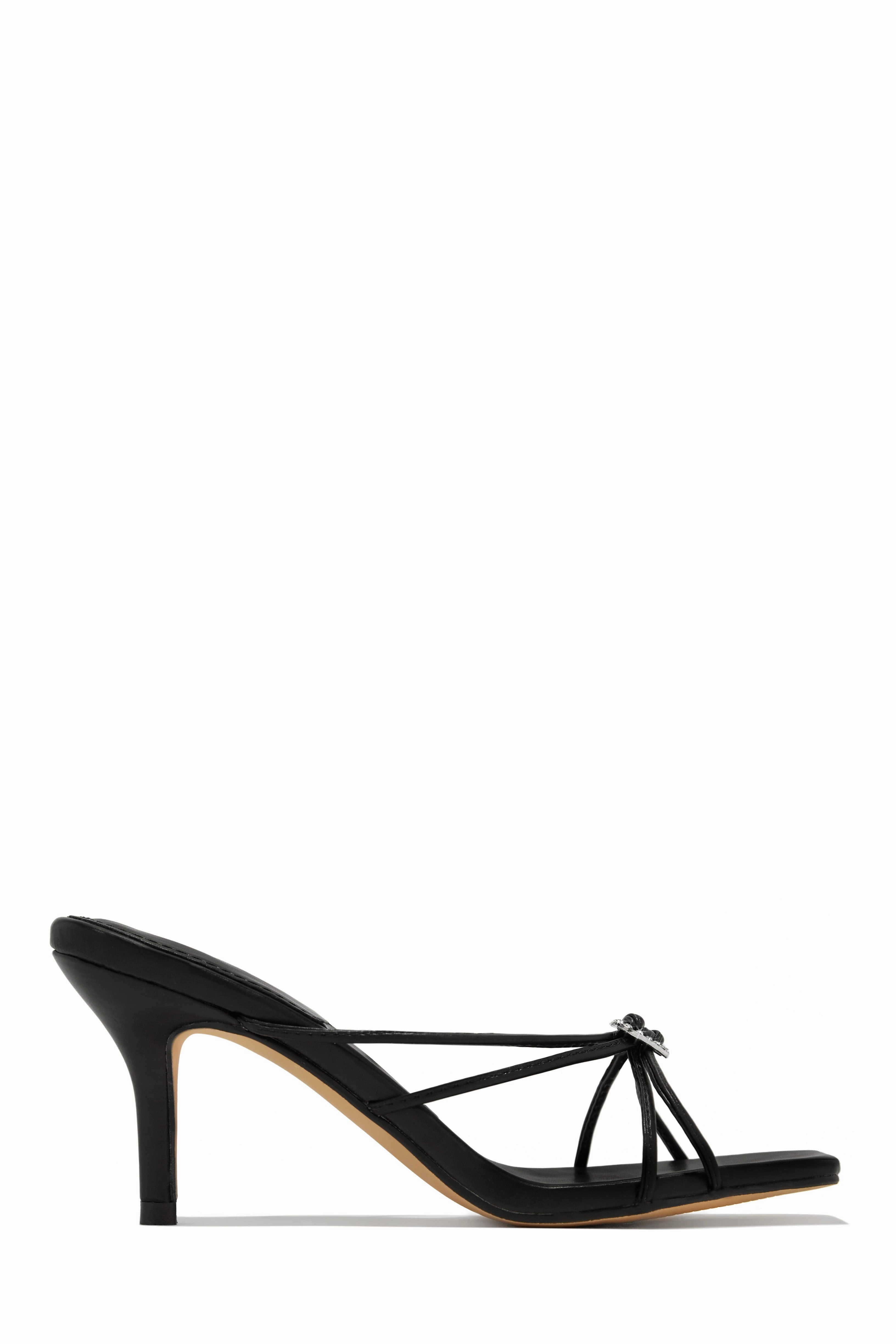 Pure Love Embellished Mid Heel Mules - Blue Metallic