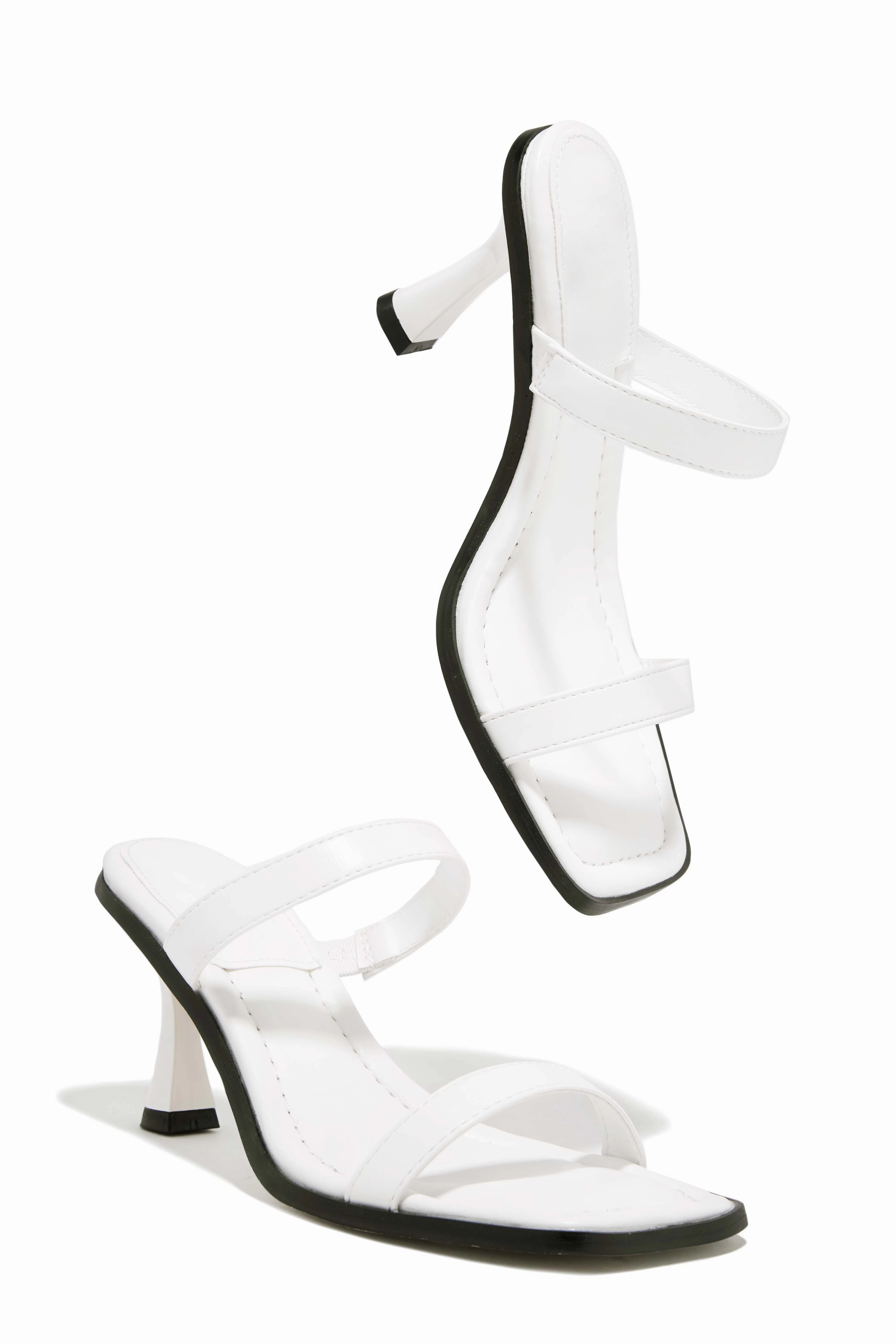 Raylen Mid Heel Mules - White