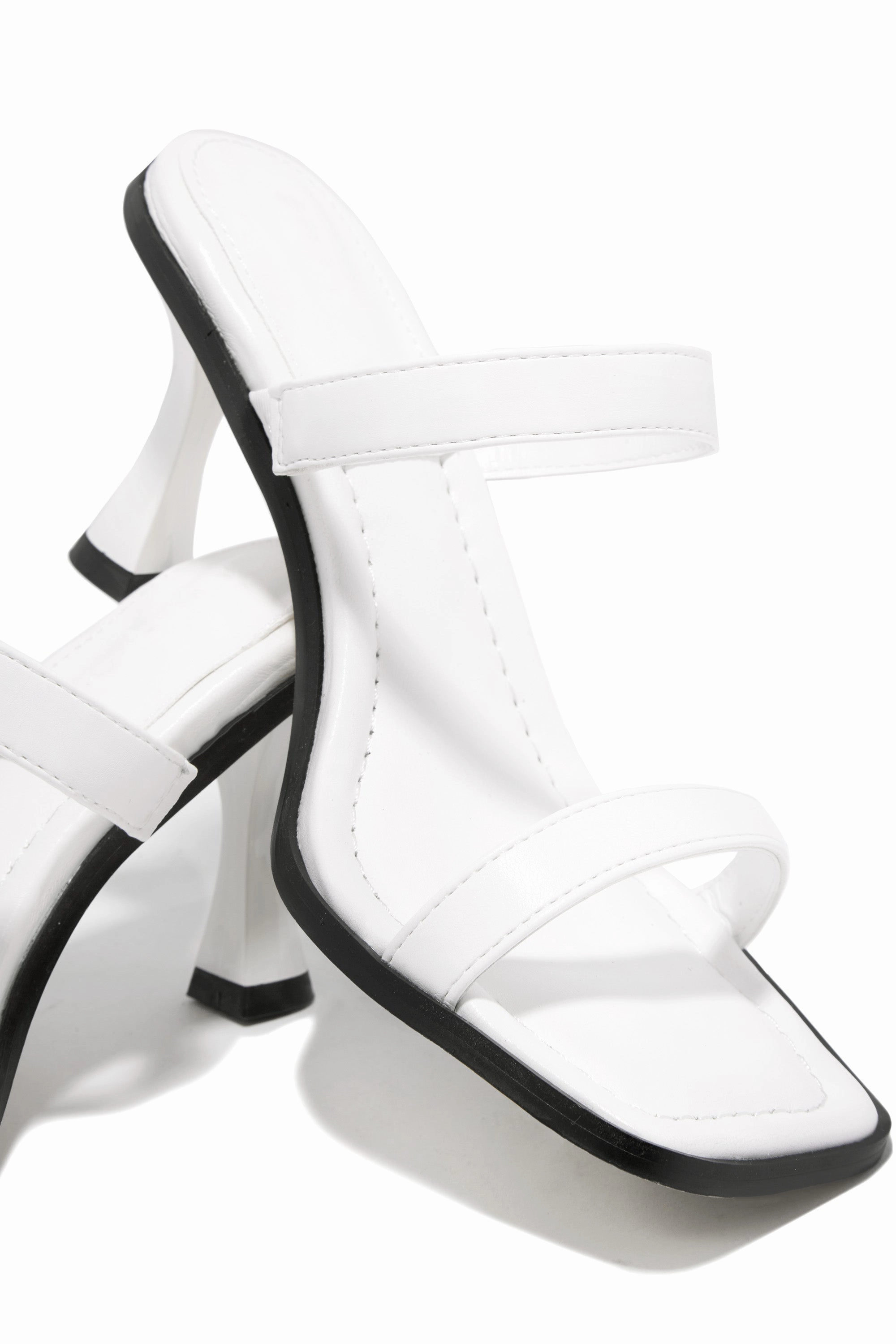 Raylen Mid Heel Mules - White