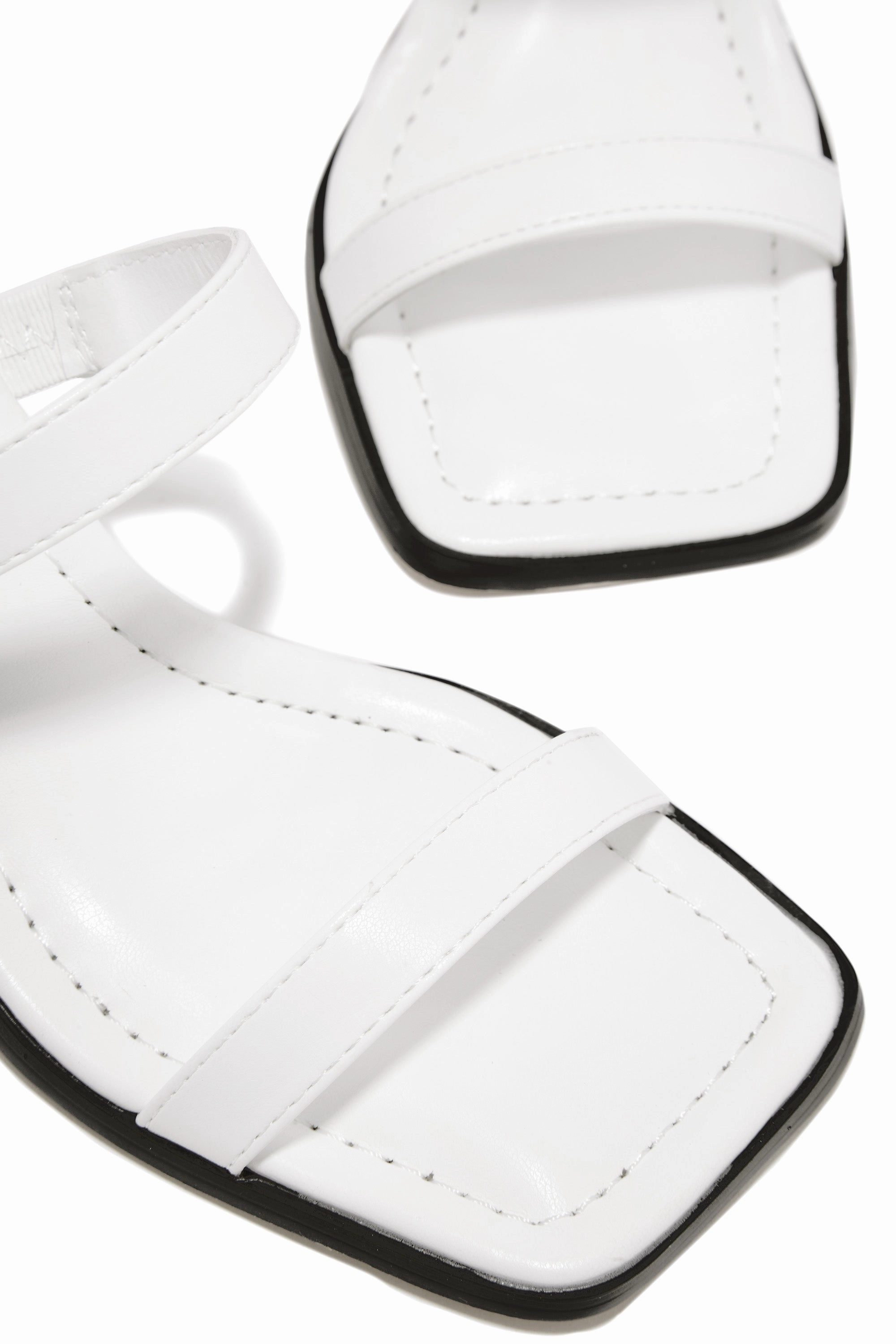 Raylen Mid Heel Mules - White