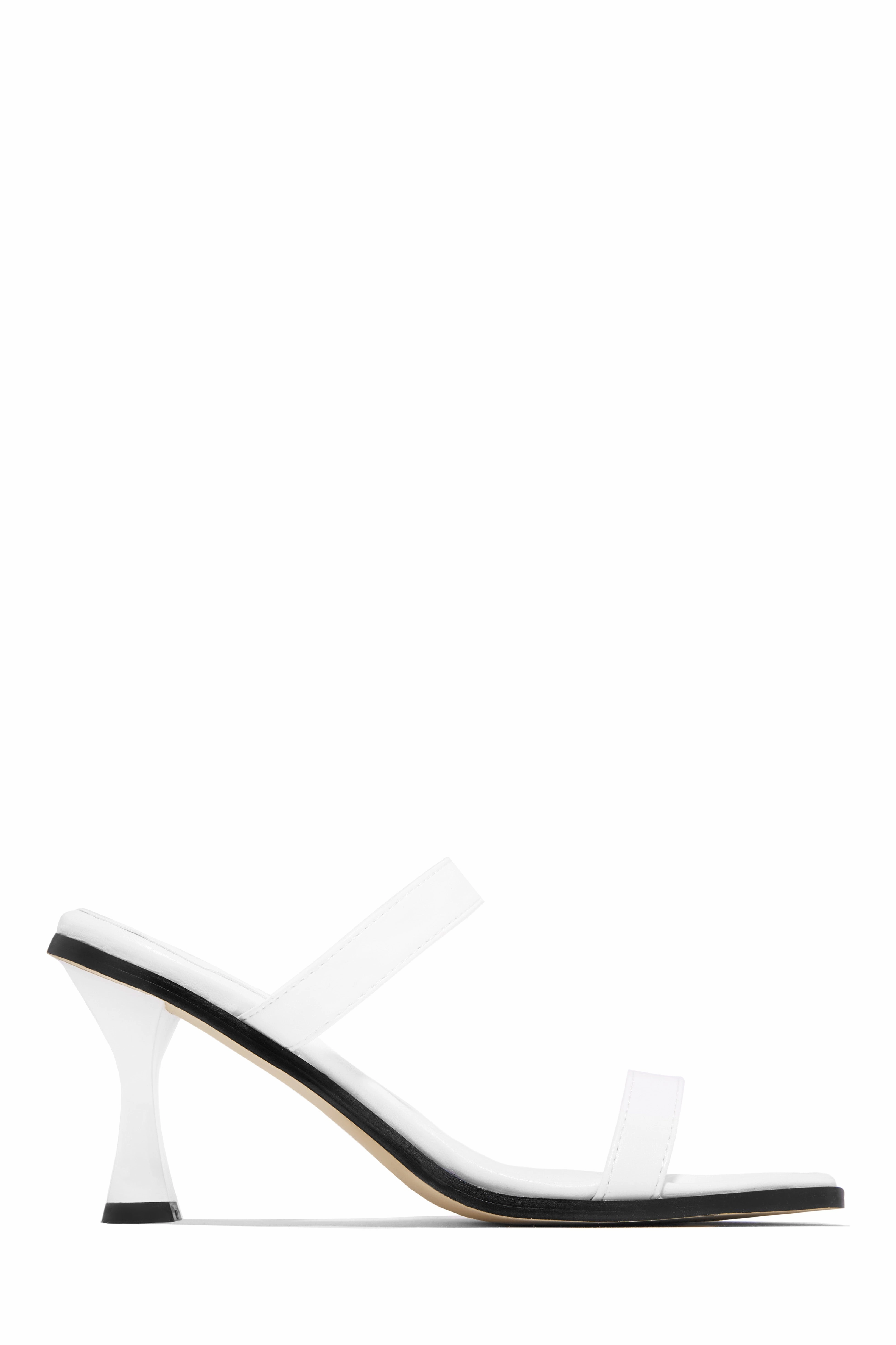 Raylen Mid Heel Mules - White