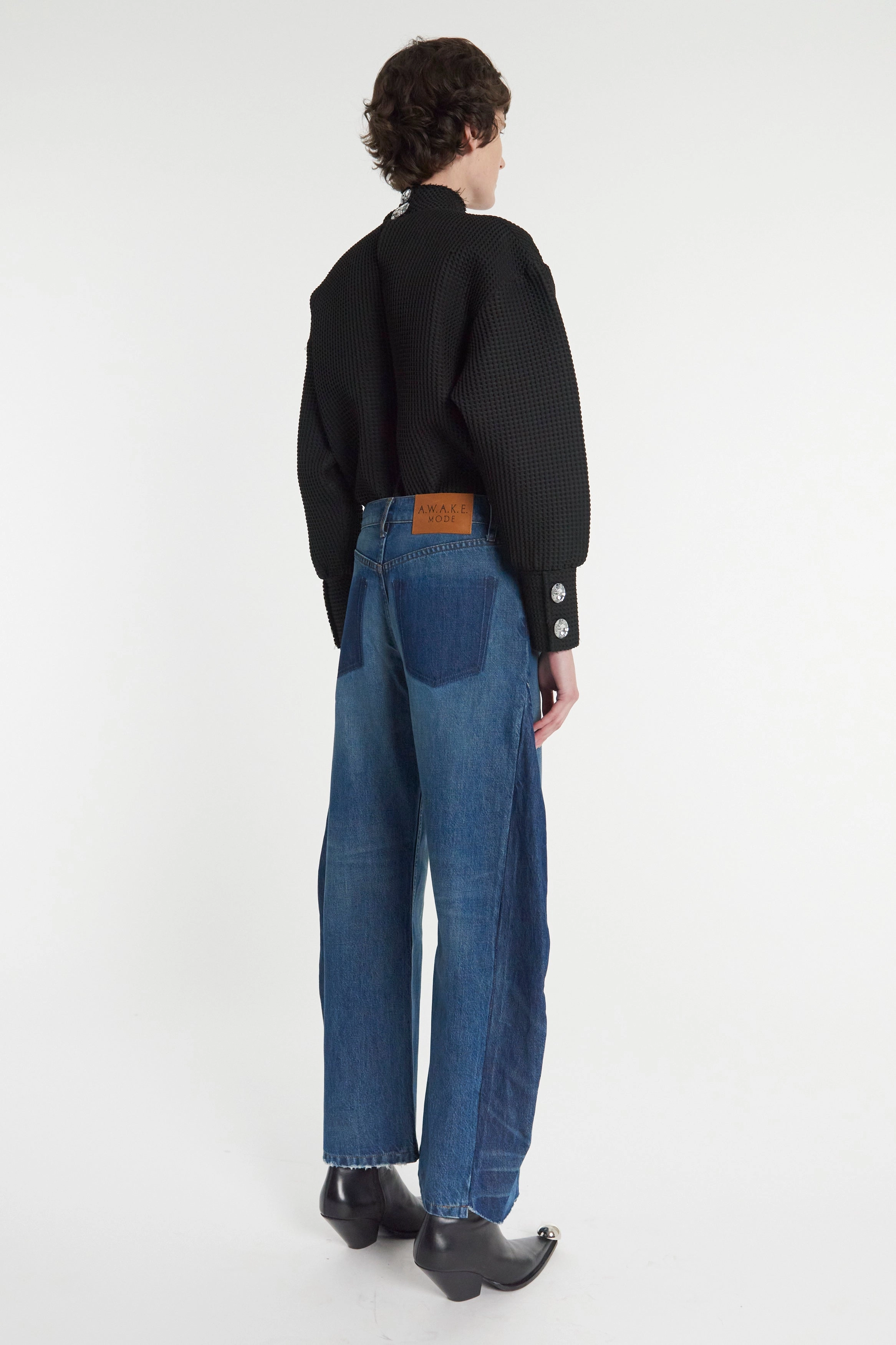 Recycled Jeans With Side Inserts Blue