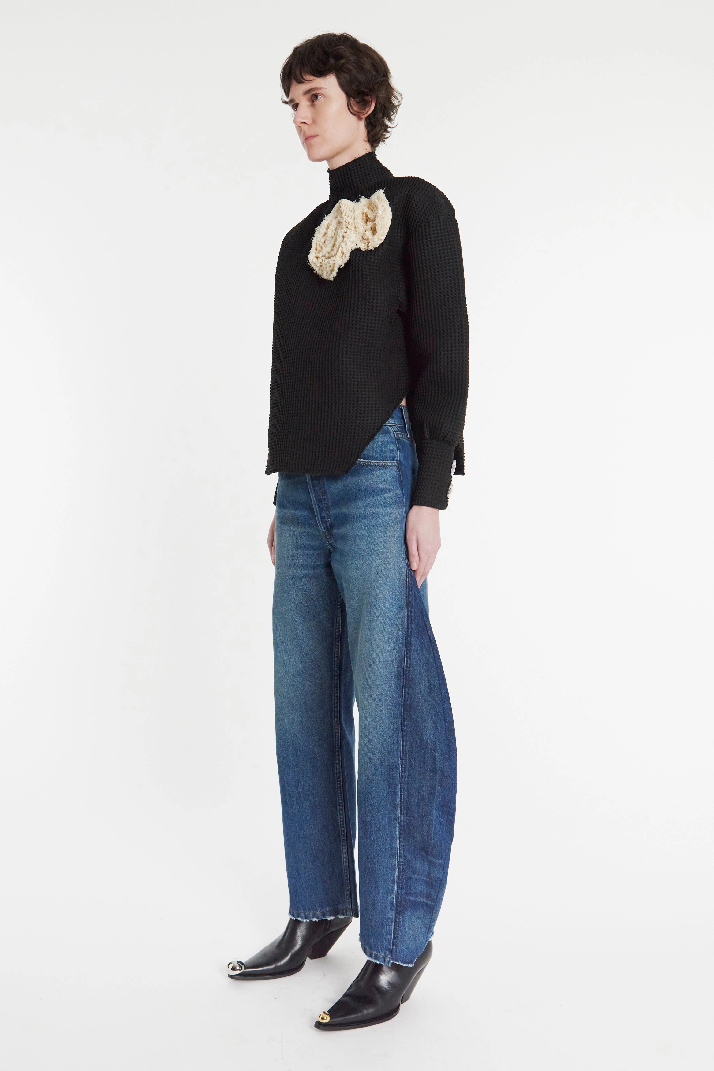Recycled Jeans With Side Inserts Blue