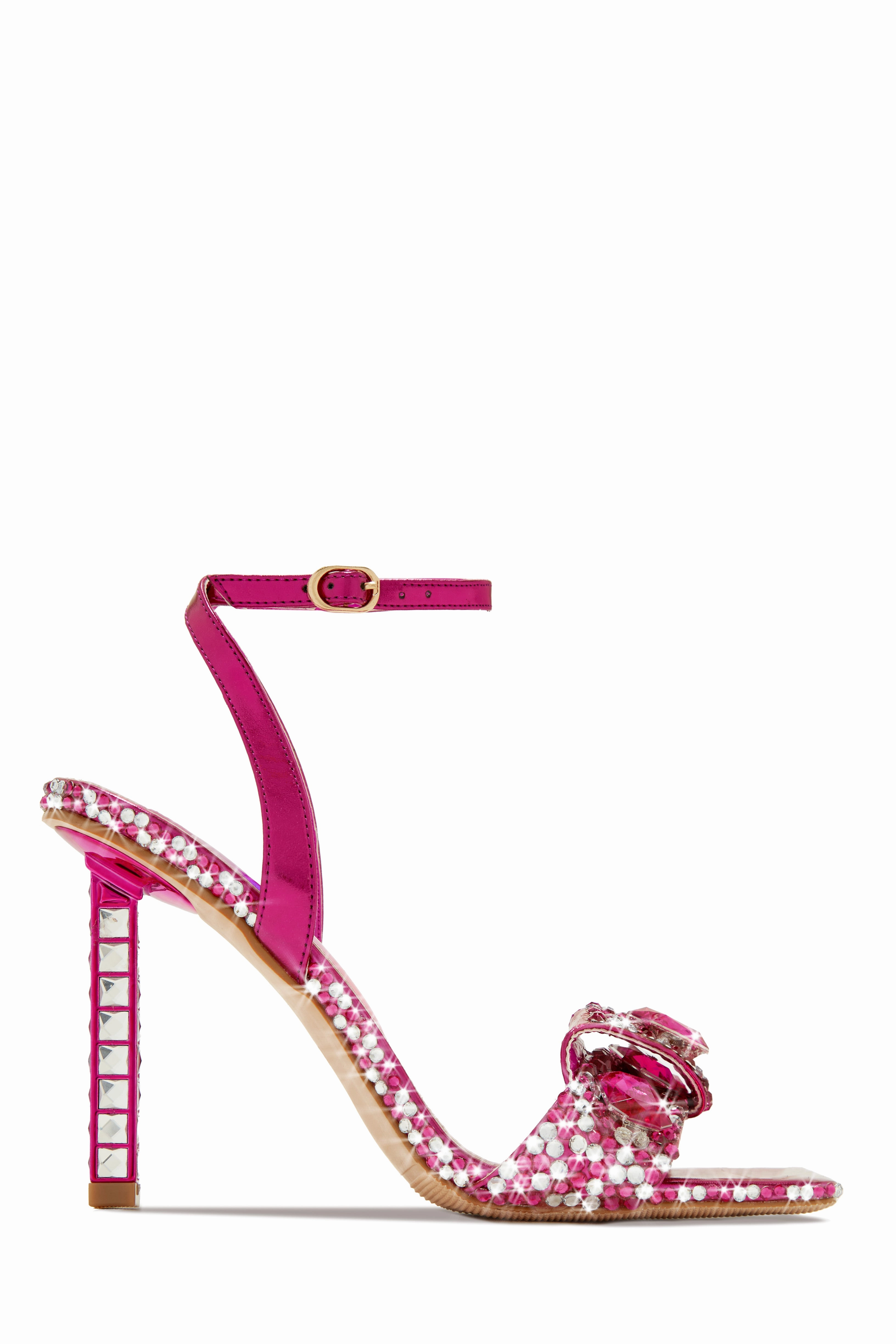 Reign Embellished Single Sole Heels - Pink