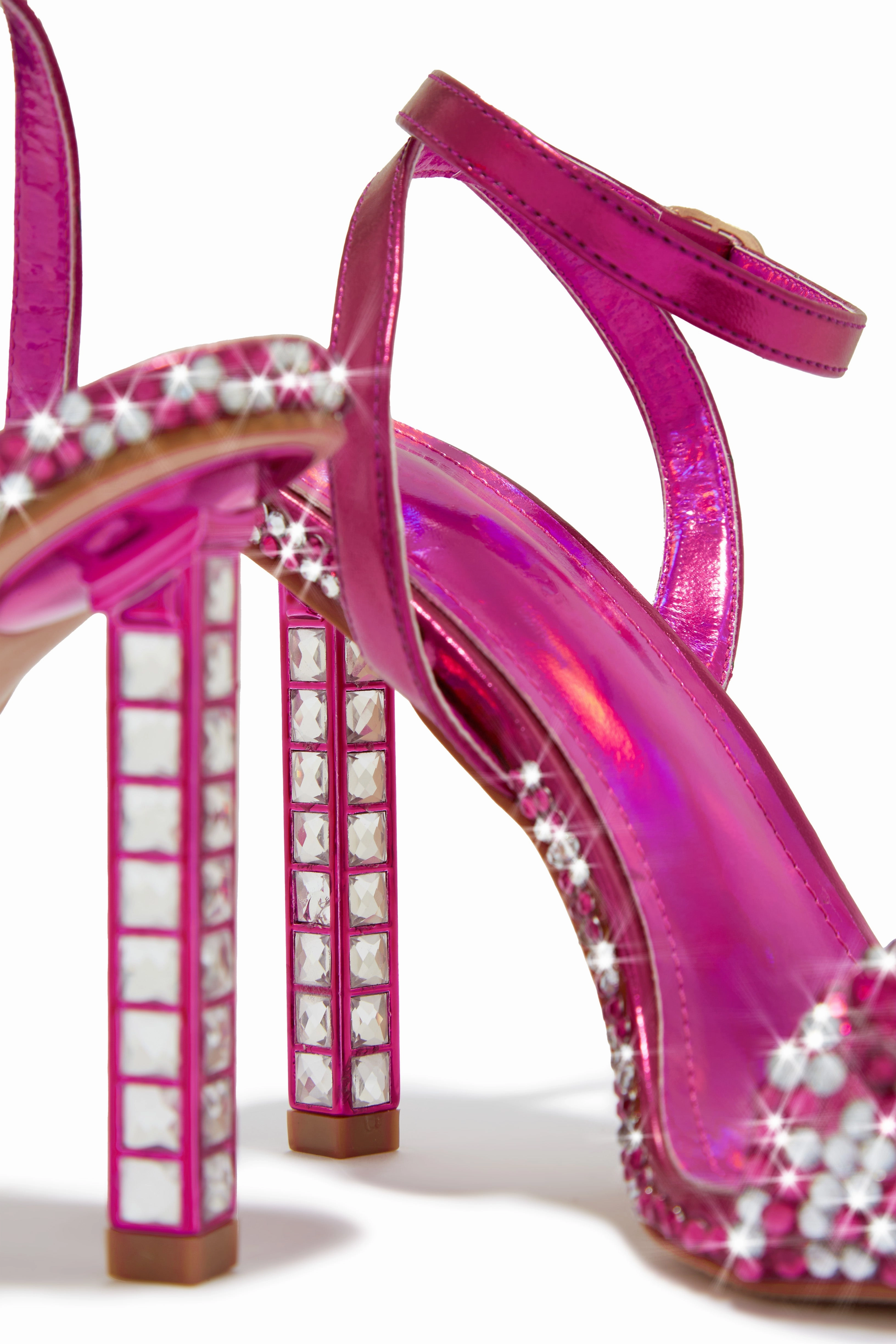 Reign Embellished Single Sole Heels - Pink