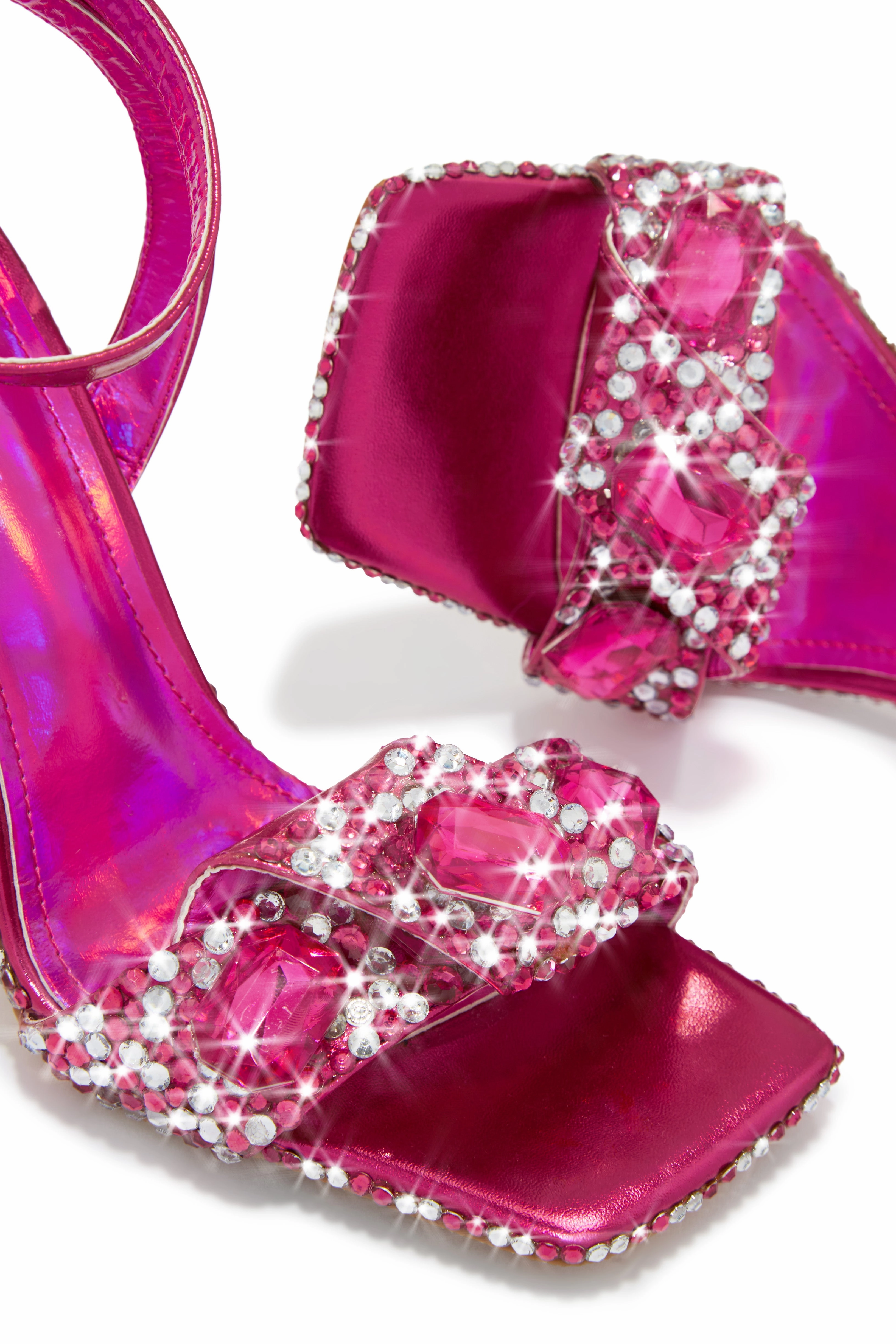 Reign Embellished Single Sole Heels - Pink
