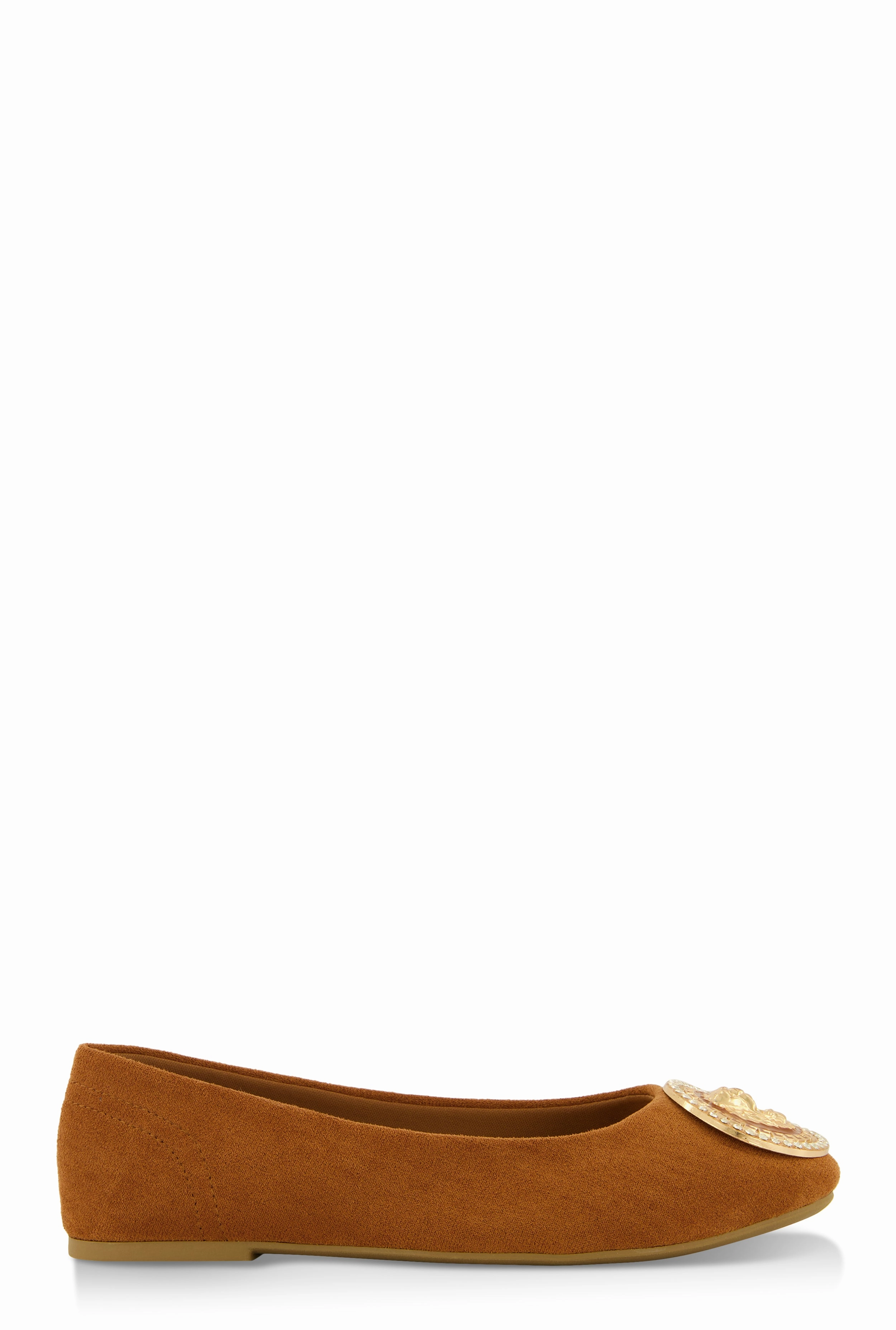 Rhinestone Lion Pendant Ballet Flats