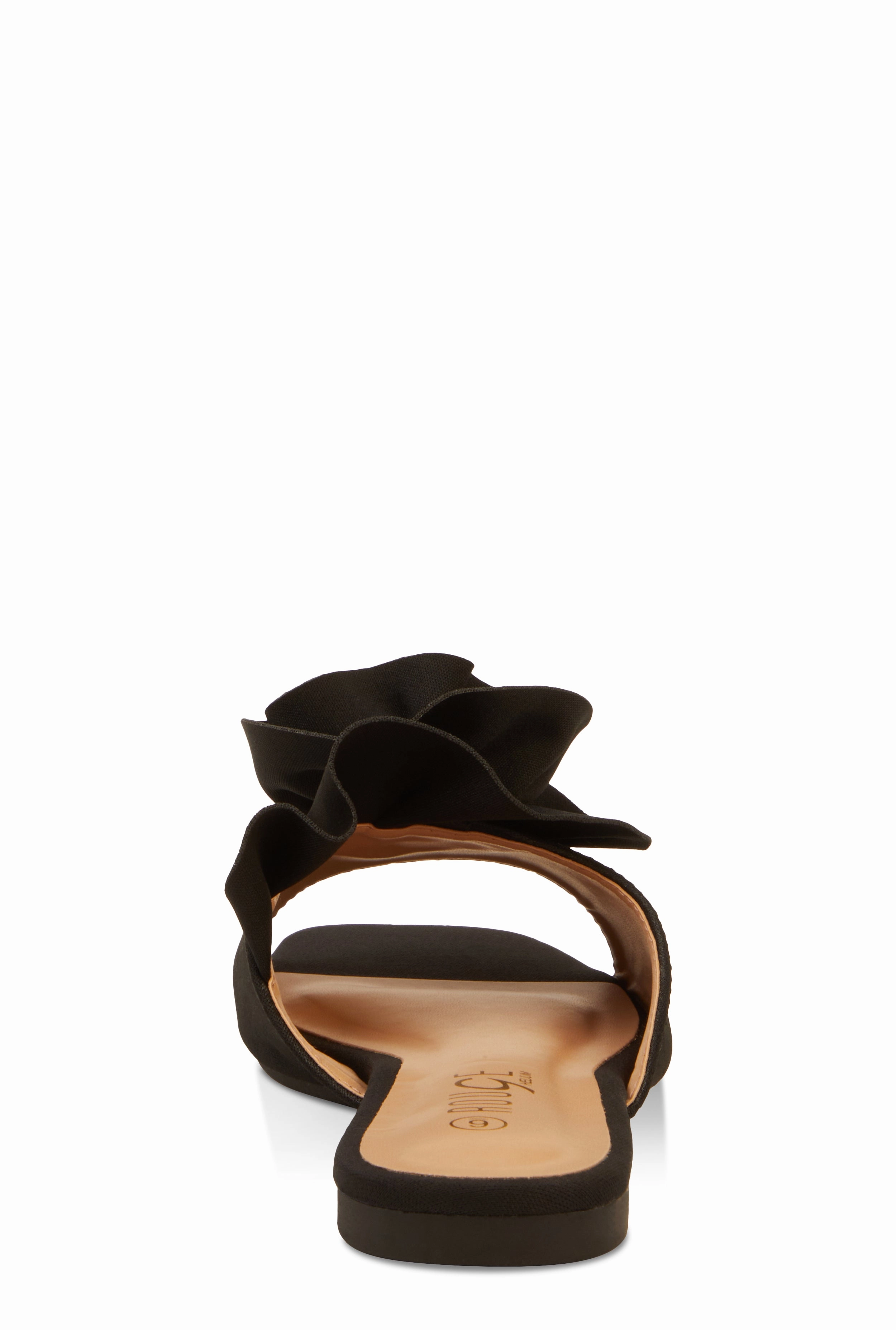 Rose Band Square Toe Slide Sandals