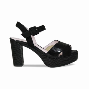 Ruby: Black Suede & Snake Print Leather