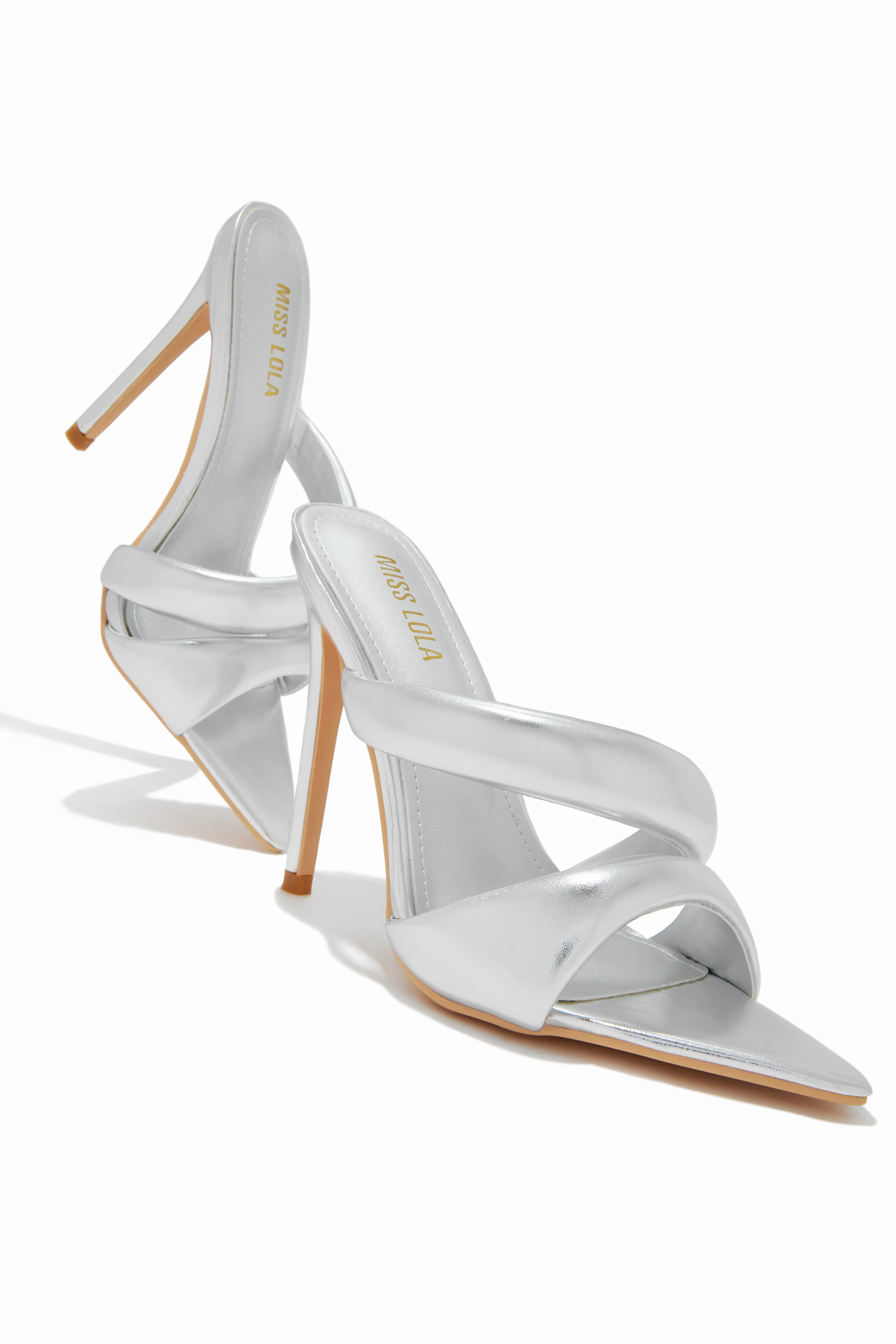 Ryett High Heel Mules - Silver