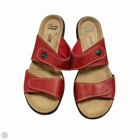 Sandals Flats By Clarks In Red, Size: 8.5