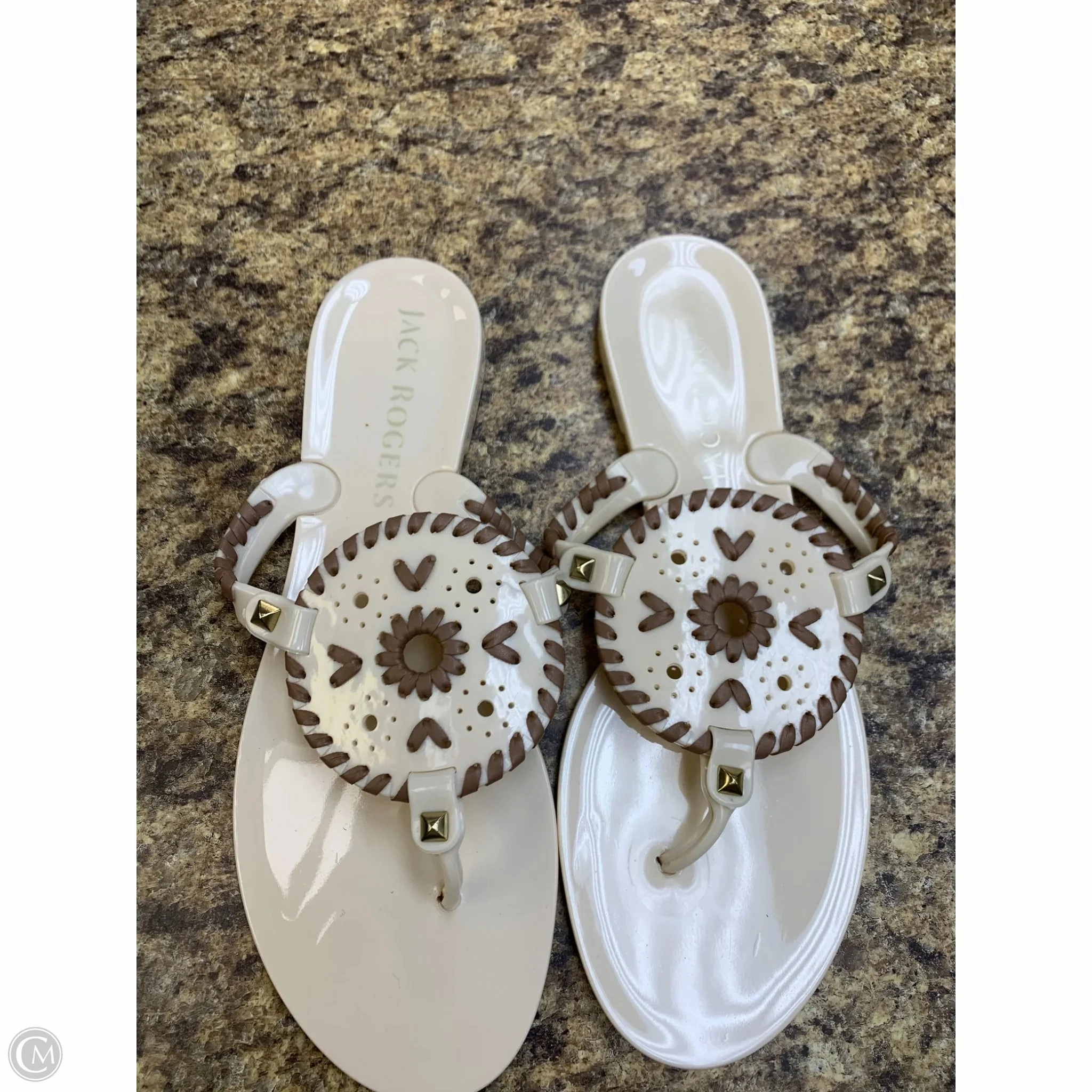 Sandals Flip Flops By Jack Rogers In Cream, Size: 8