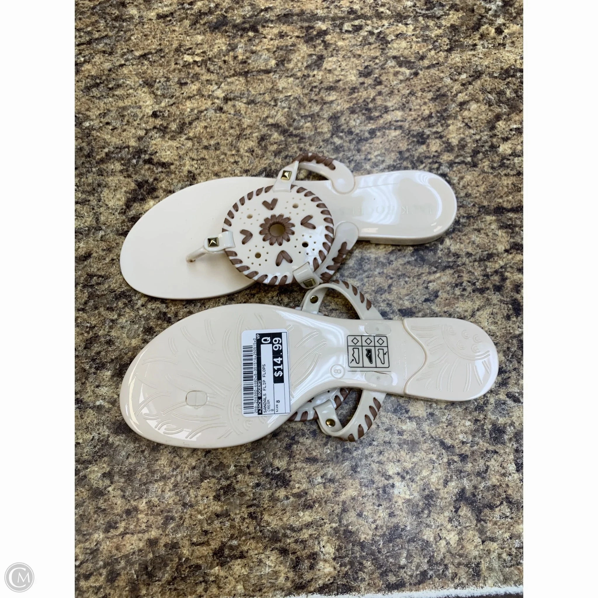 Sandals Flip Flops By Jack Rogers In Cream, Size: 8