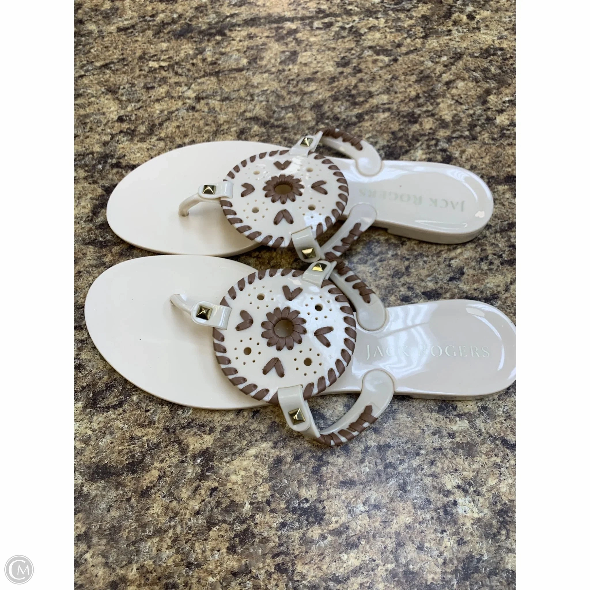 Sandals Flip Flops By Jack Rogers In Cream, Size: 8