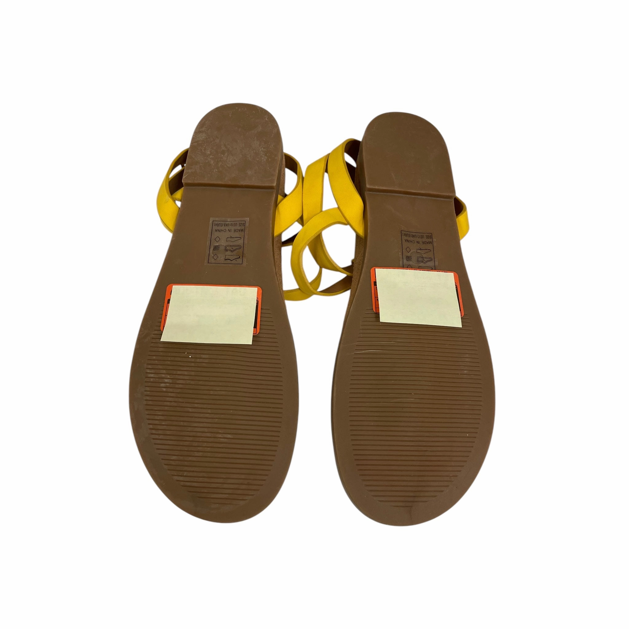 Sandals Flip Flops By Qupid In Yellow, Size:10