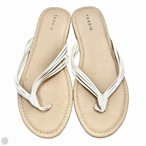 Sandals Flip Flops By Torrid In White, Size: 12